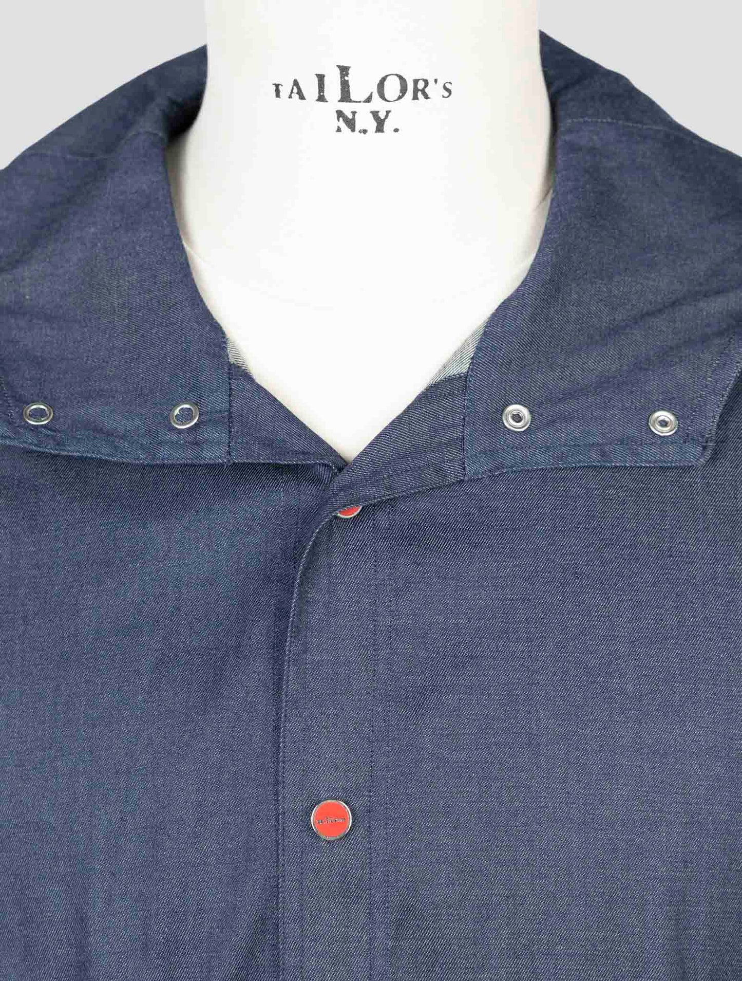 Kiton Blue Cotton Shirt Mariano