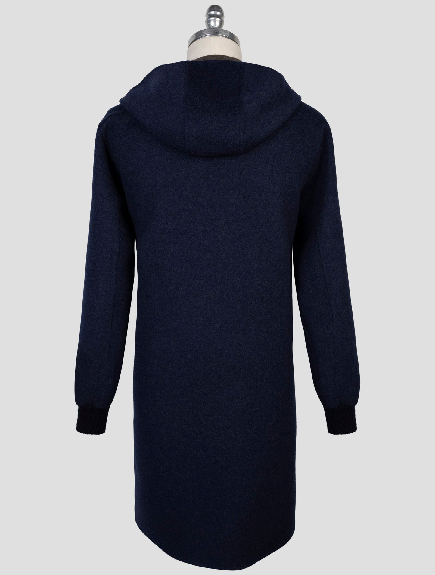 Kiton Blue Wool Cashmere Overcoat
