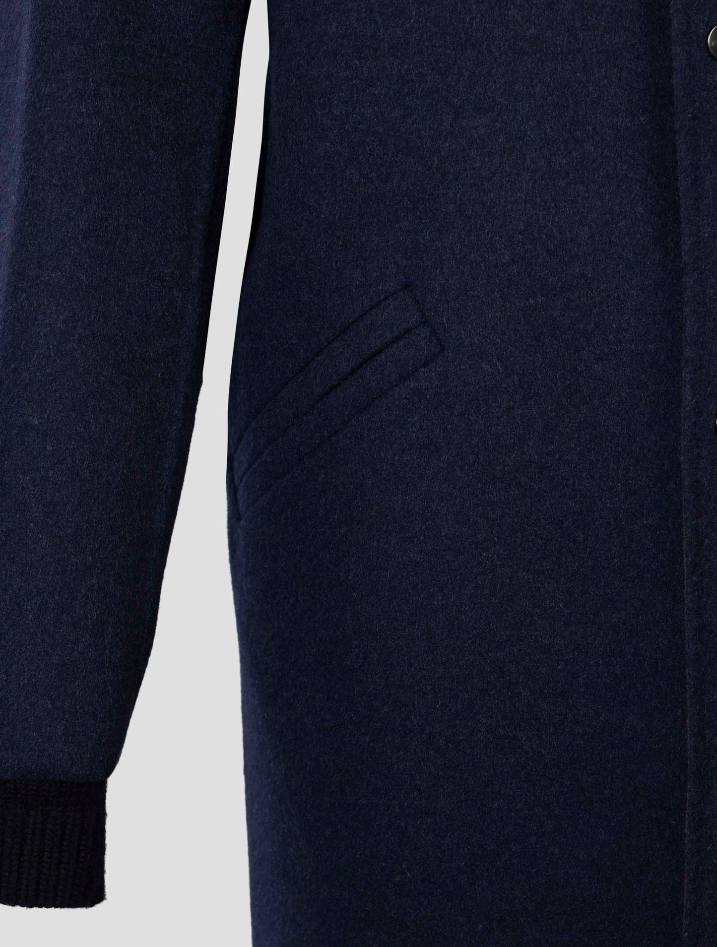 Kiton Blue Wool Cashmere Overcoat