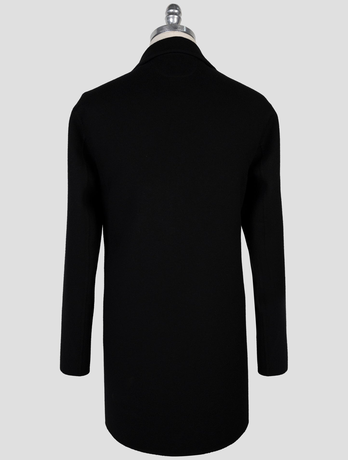 Kiton Black Wool Cashmere Overcoat