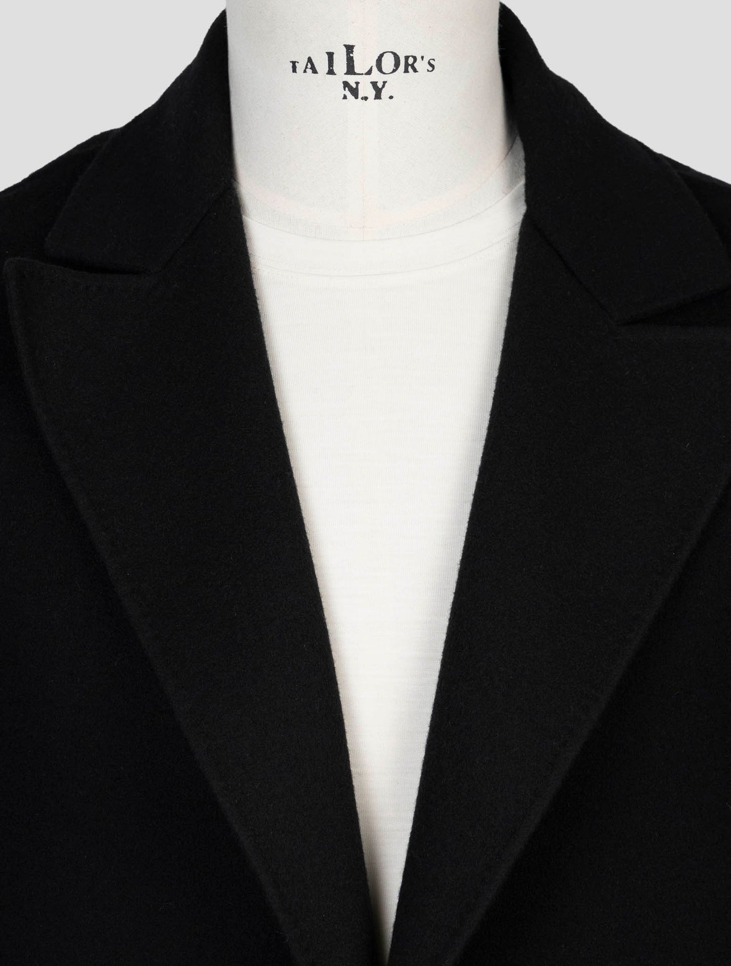 Kiton Black Wool Cashmere Overcoat