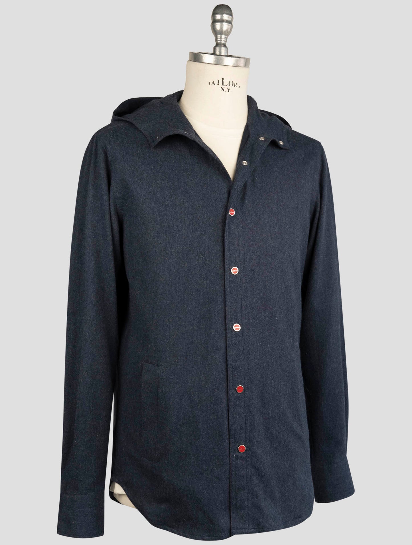 Kiton Blue Cotton Shirt Mariano