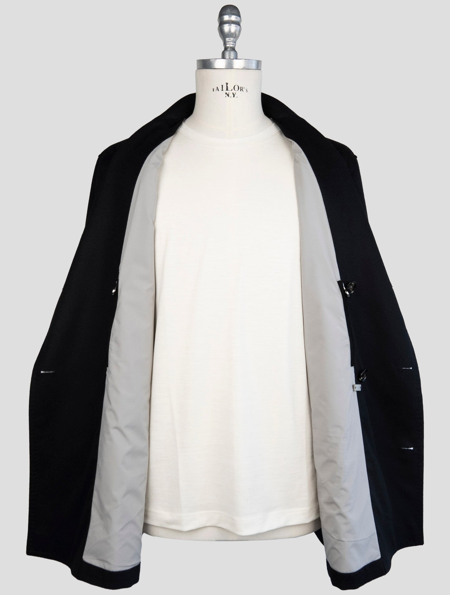Kiton Black Cashmere Coat