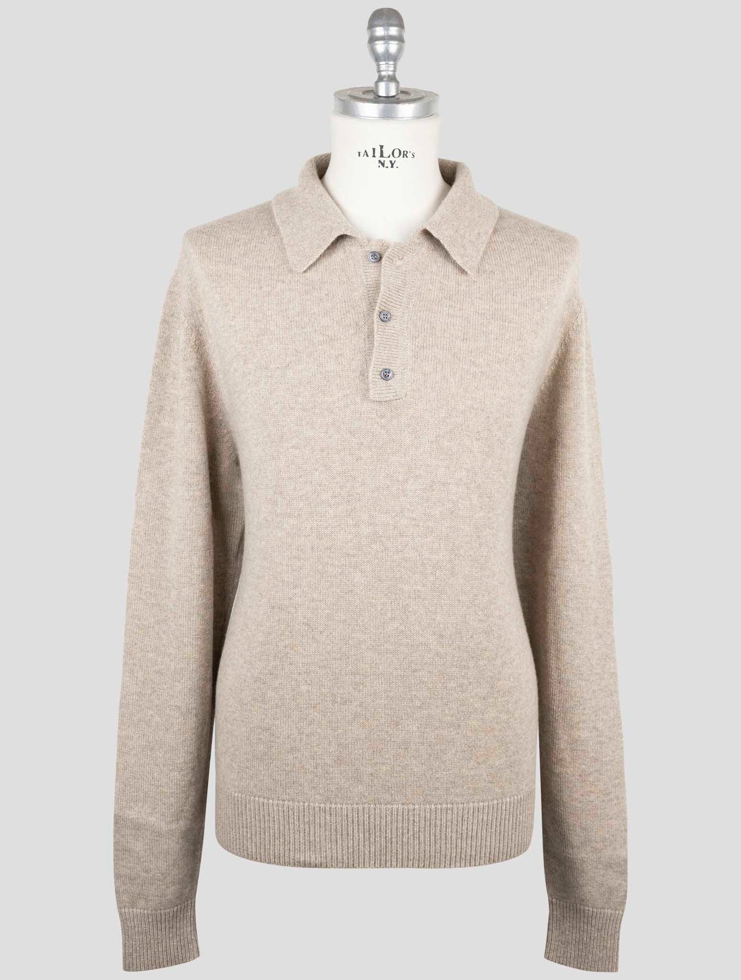 Kiton Beige Cashmere Sweater Polo
