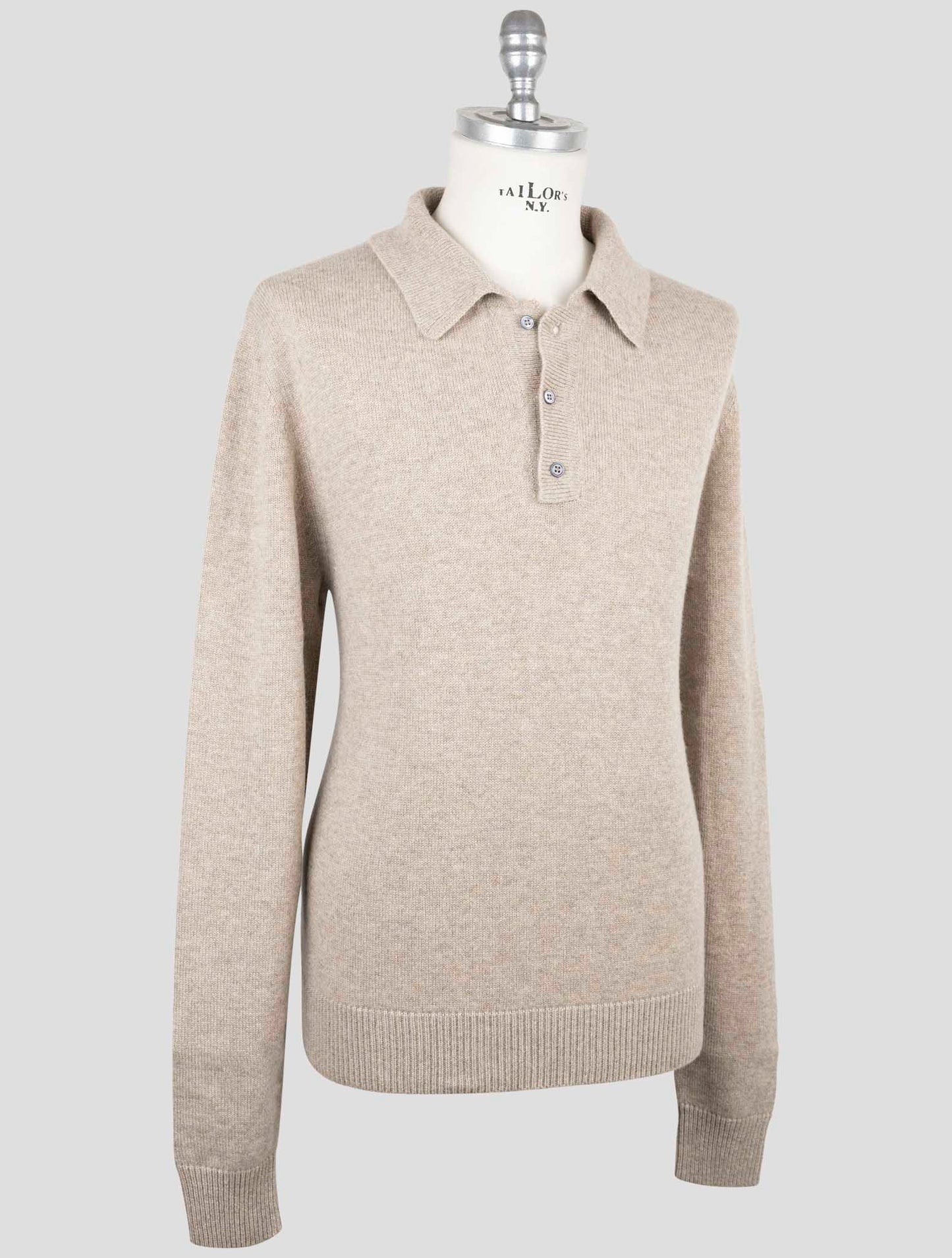 Kiton Beige Cashmere Sweater Polo