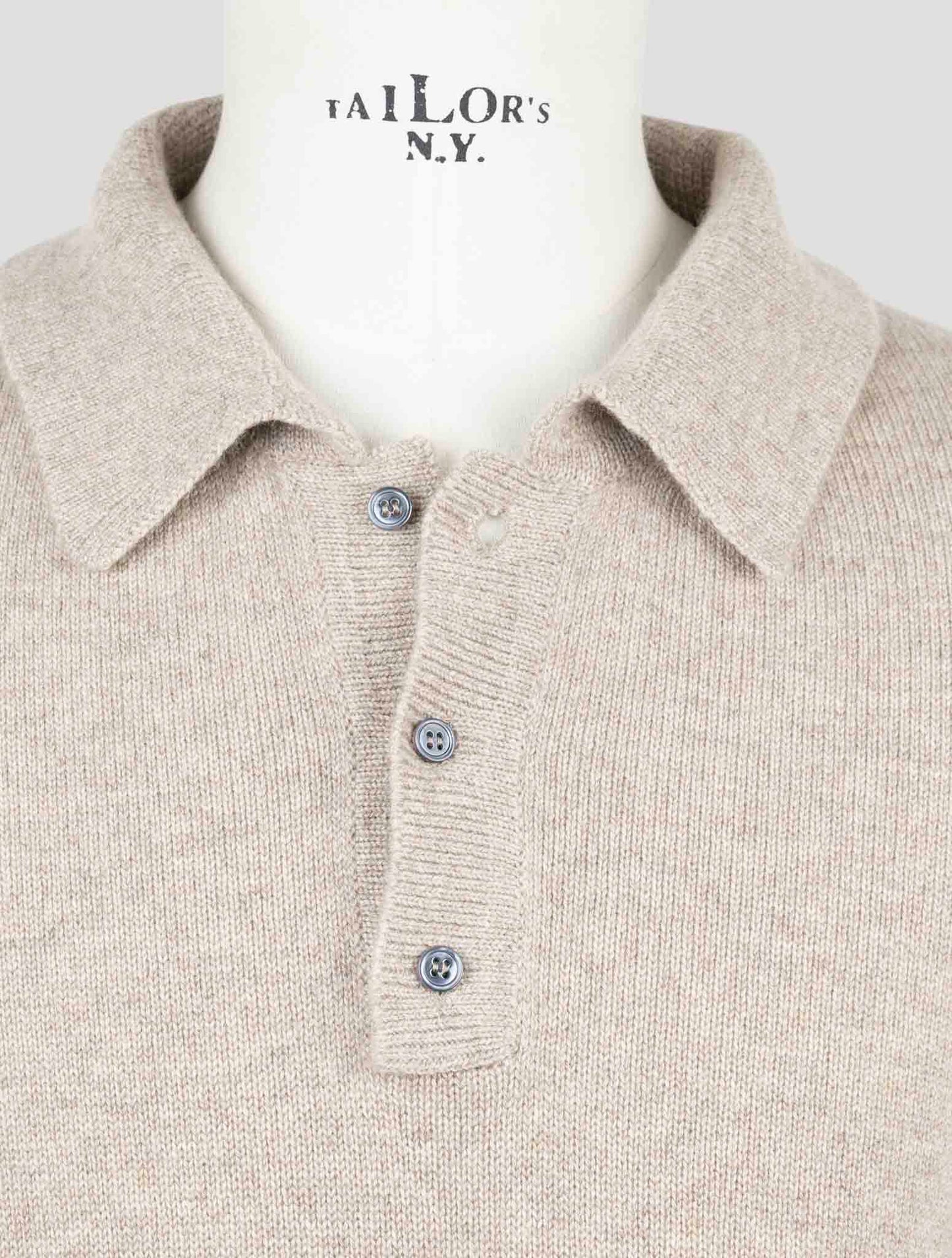 Kiton Beige Cashmere Sweater Polo