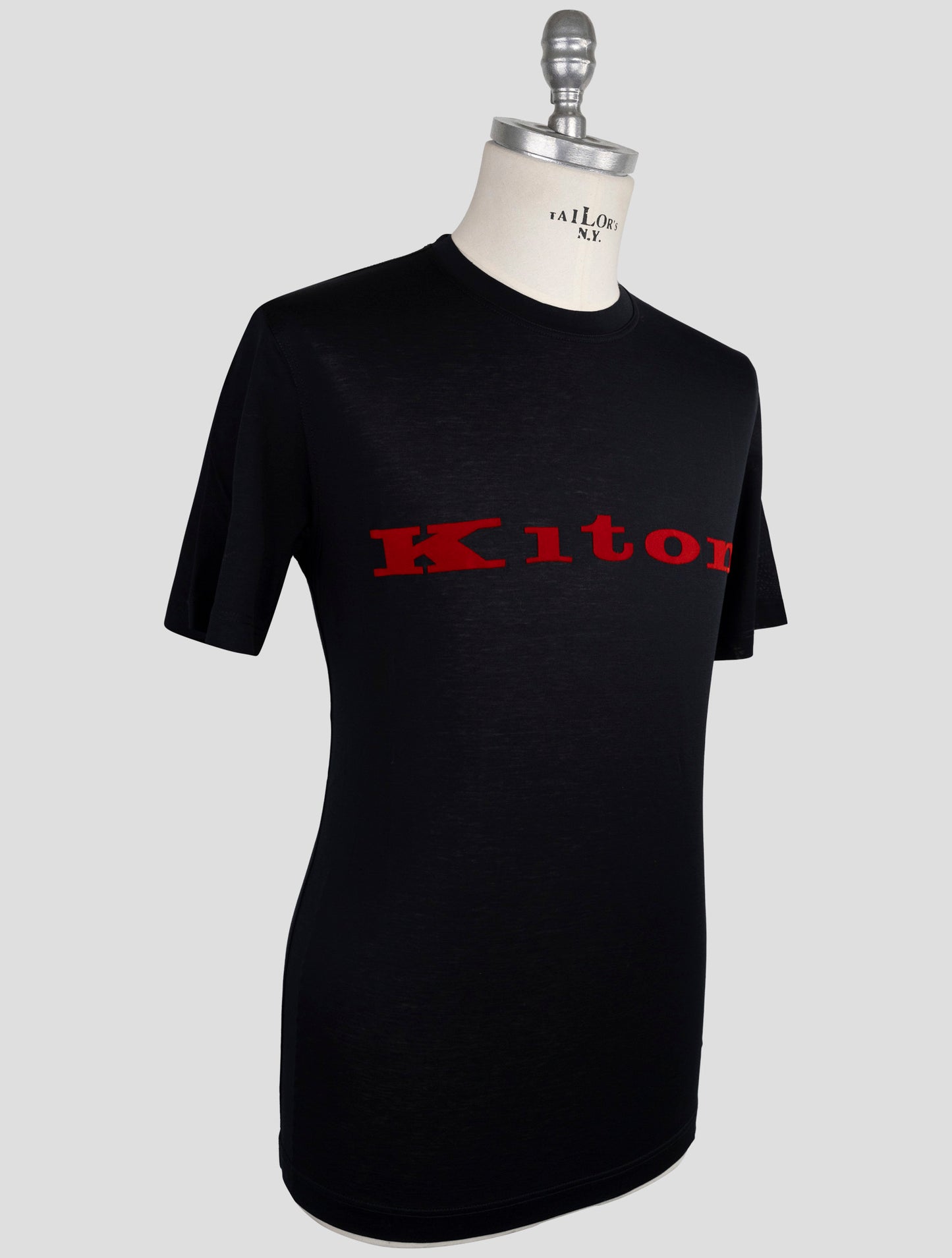 Kiton Black Cotton T-Shirt