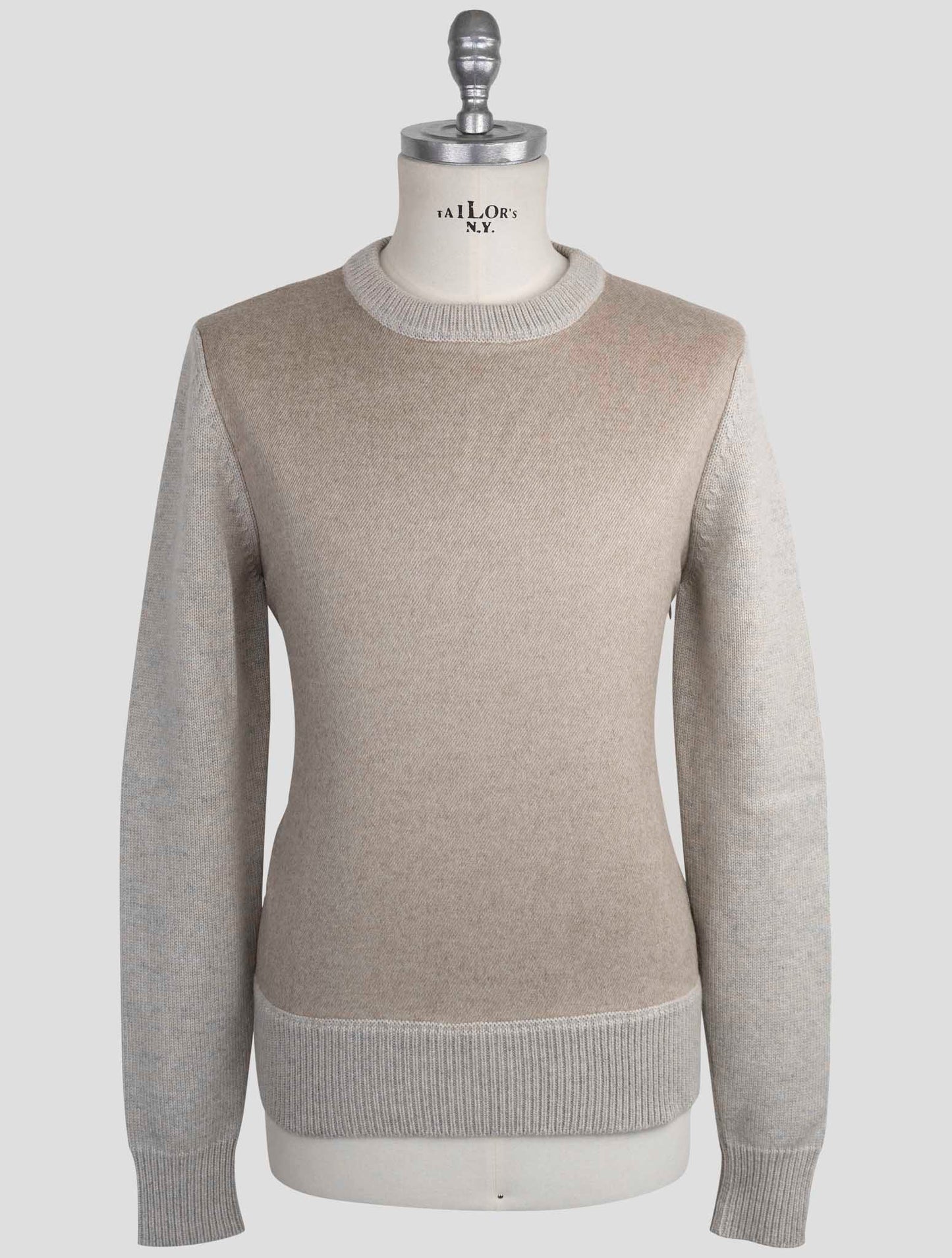 Kiton Beige Cashmere Mink Silk Sweater Crewneck
