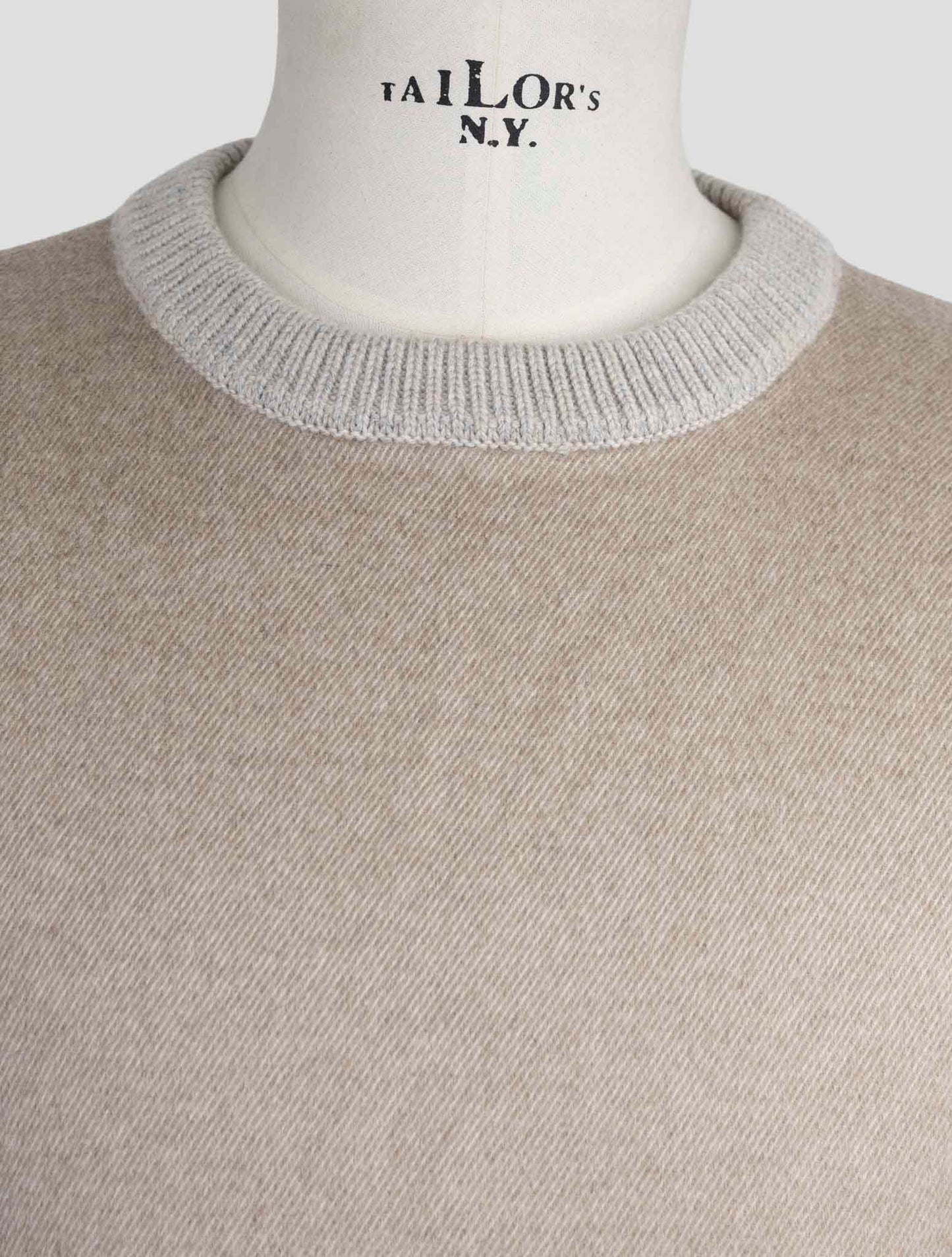 Kiton Beige Cashmere Mink Silk Sweater Crewneck