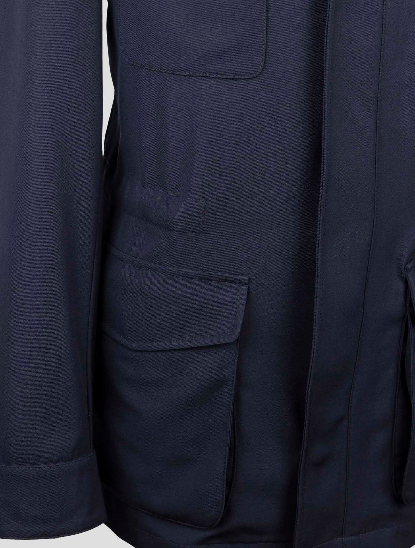 Kiton Blue Wool Pa Ea Coat