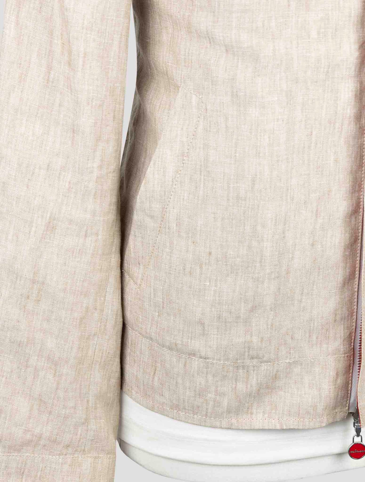 Kiton Red Beige Linen Pa Reverse Coat