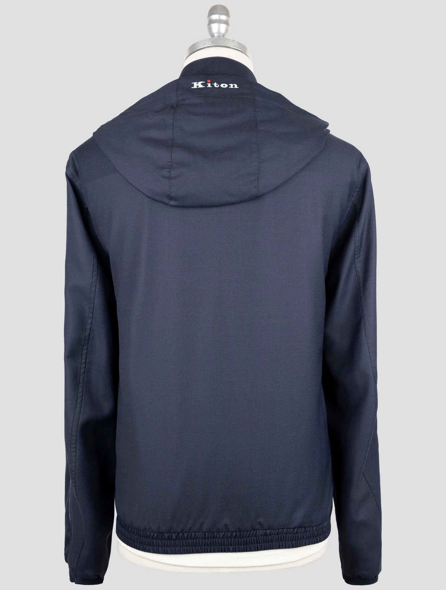 Kiton Dark Blue Fleece Wool Pa Coat