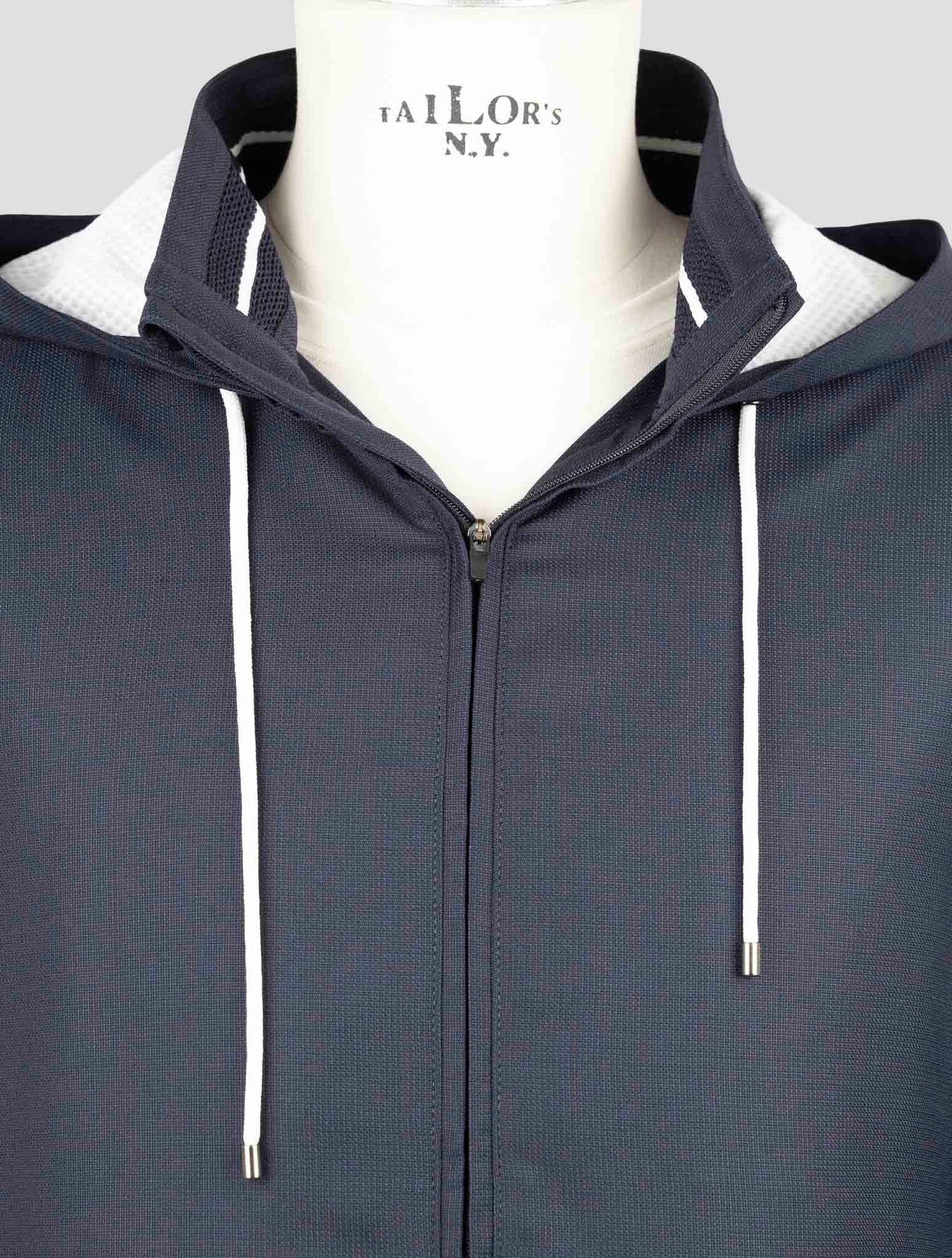 Kiton Dark Blue Fleece Wool Pa Coat