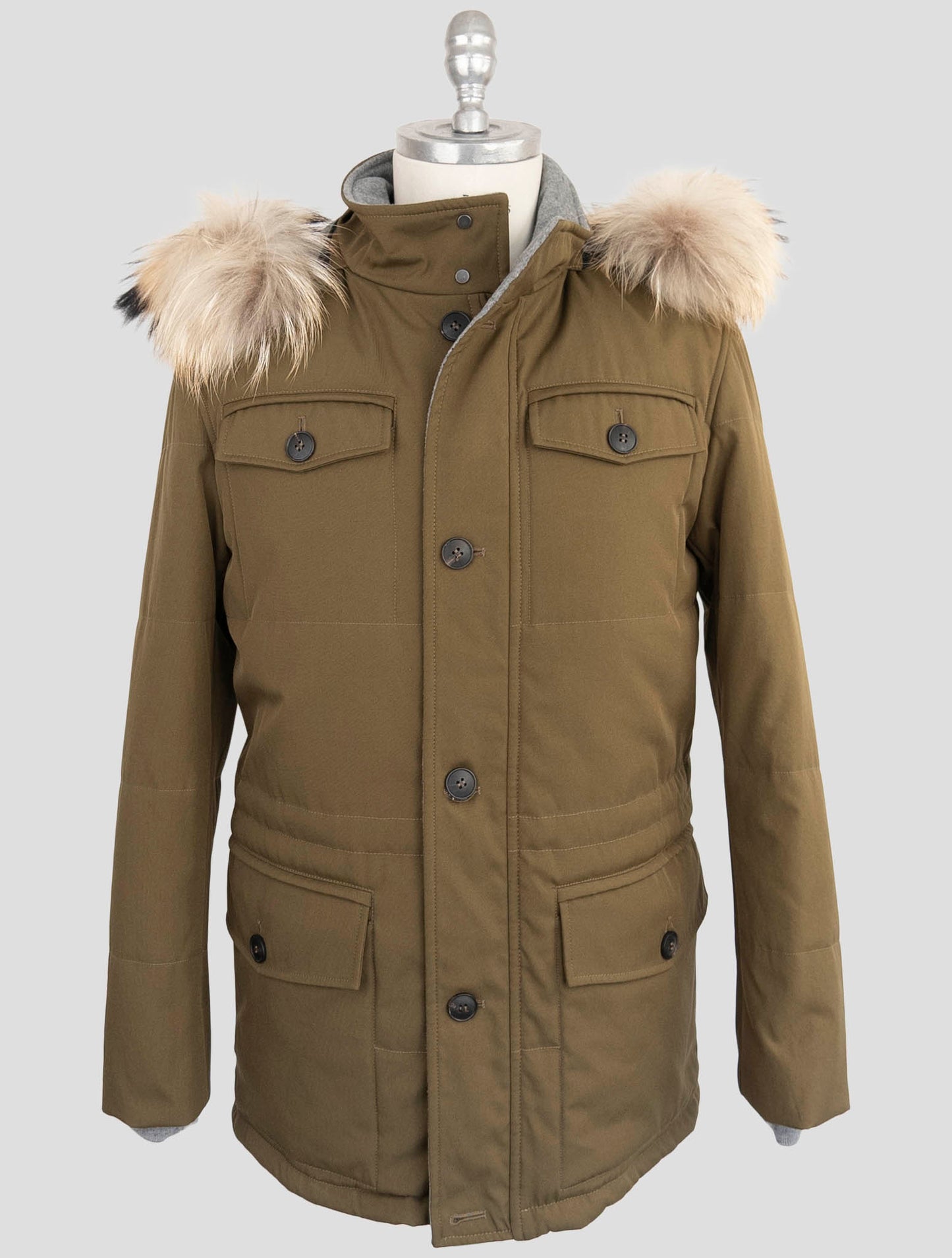 Kiton Green Pl Cotton Coat