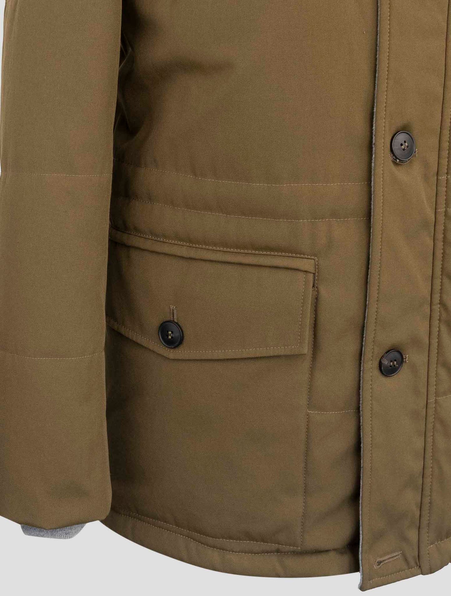 Kiton Green Pl Cotton Coat