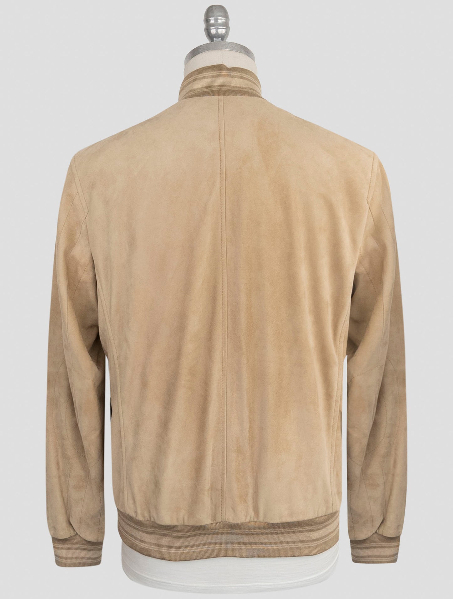 Kiton Beige Leather Suede Coat