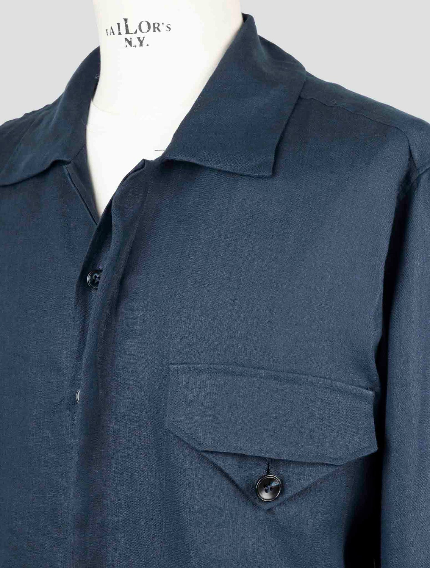 Kiton Blue Linen Shirt