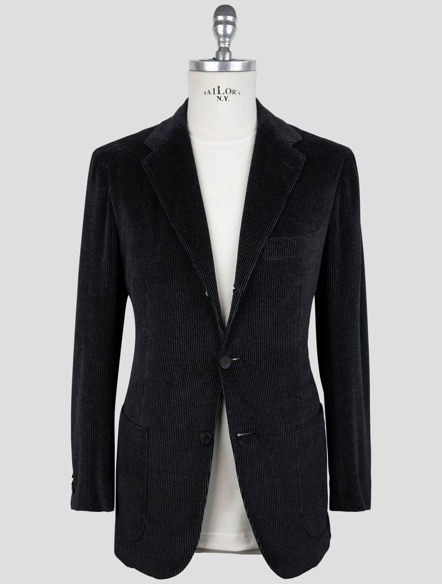 Kiton Knt Blue Cotton Pl Velvet Suit