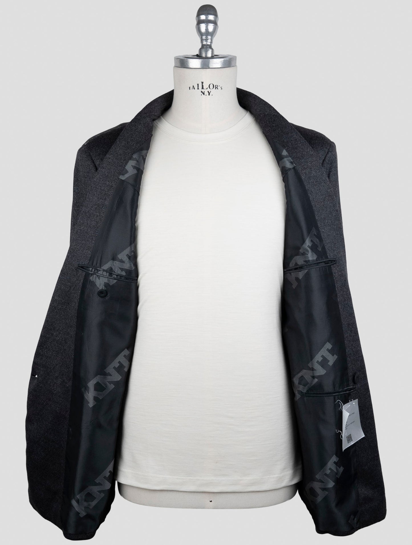 Kiton Knt Gray Wool Double Breasted Suit