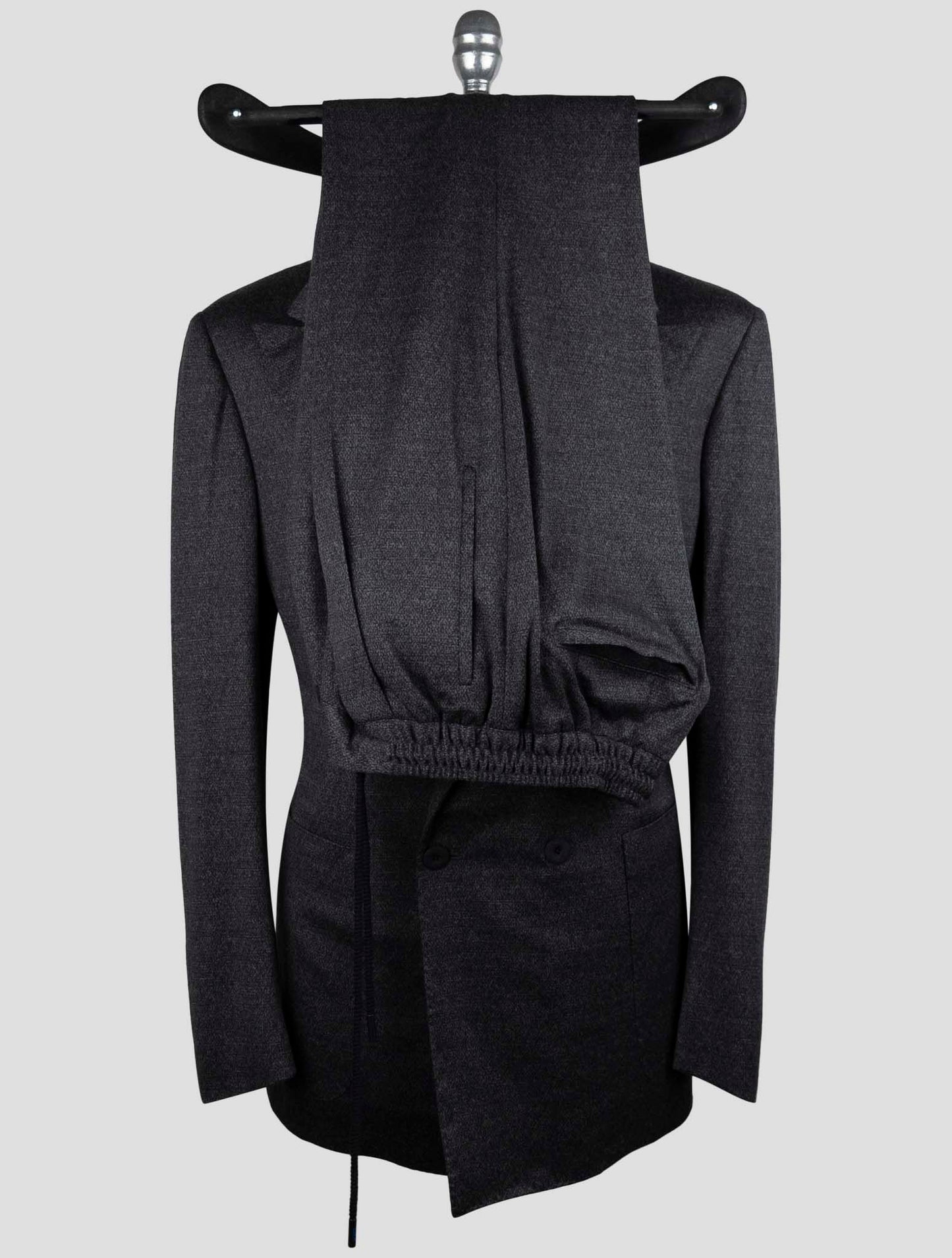 Kiton Knt Gray Wool Double Breasted Suit