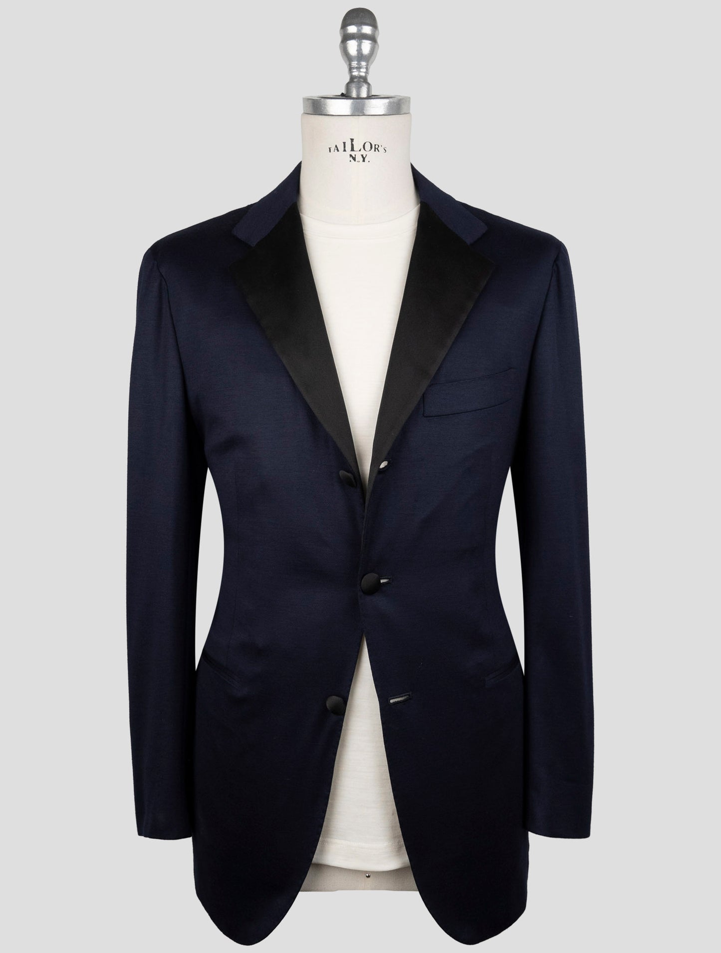Kiton Knt Blue Wool Smoking Suit