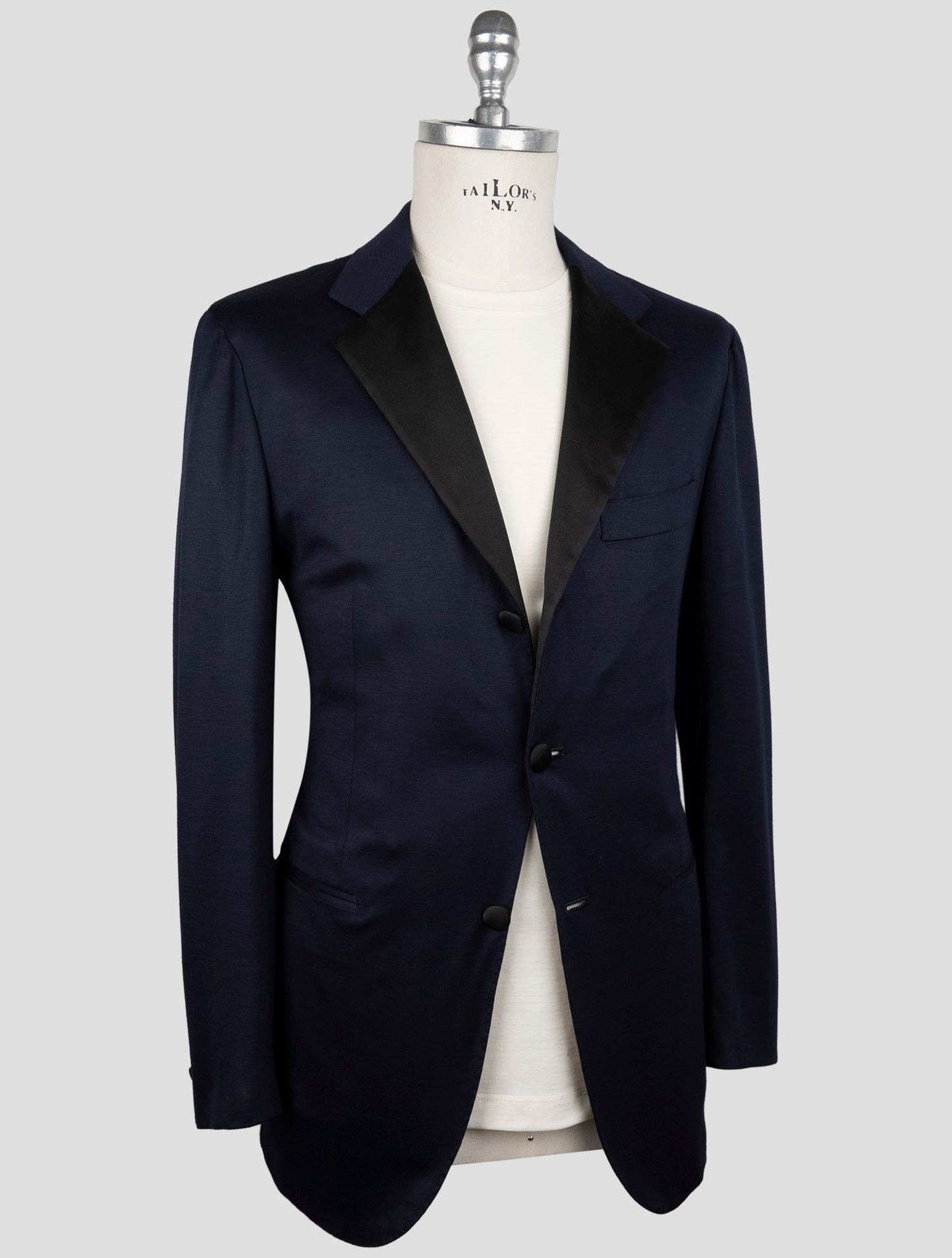 Kiton Knt Blue Wool Smoking Suit
