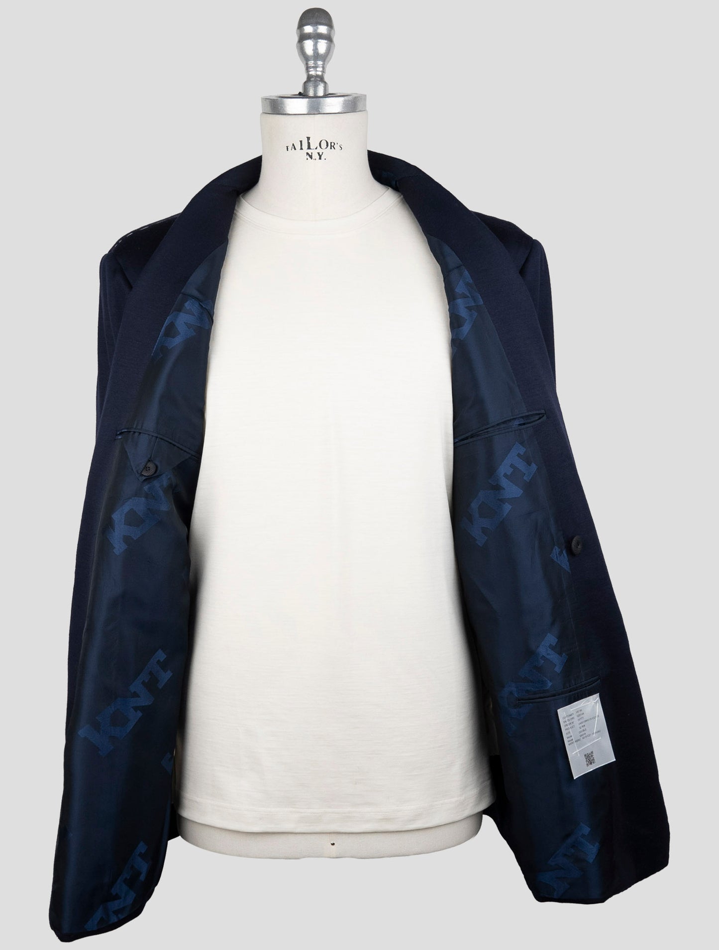 Kiton Knt Blue Wool Double Breasted Suit