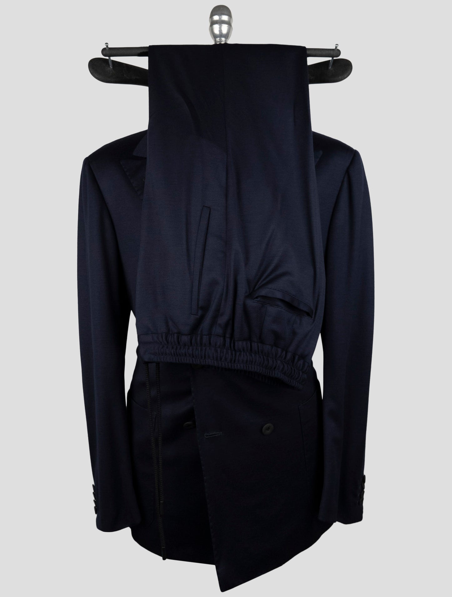 Kiton Knt Blue Wool Double Breasted Suit