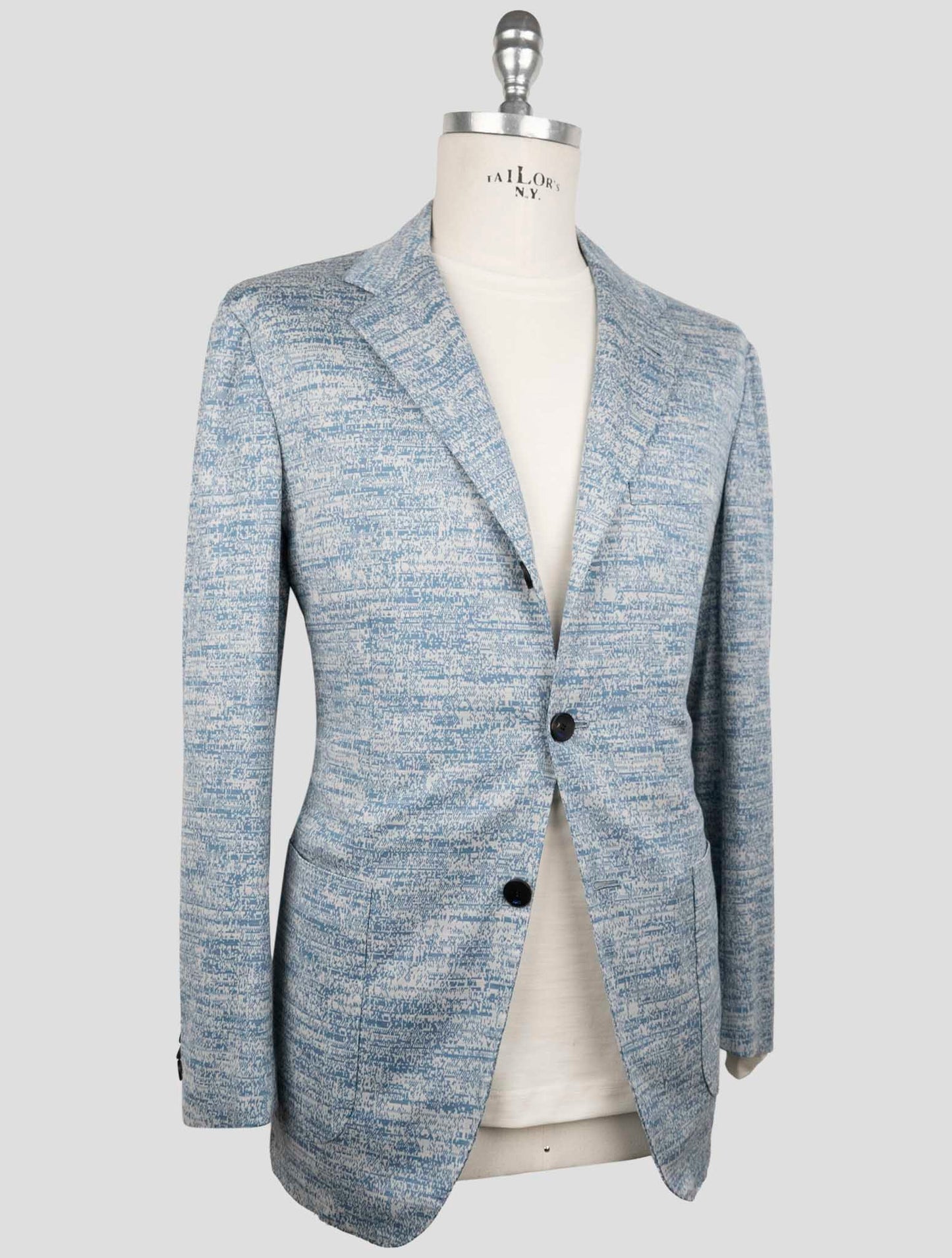 Kiton Knt Light Blue Wool Suit