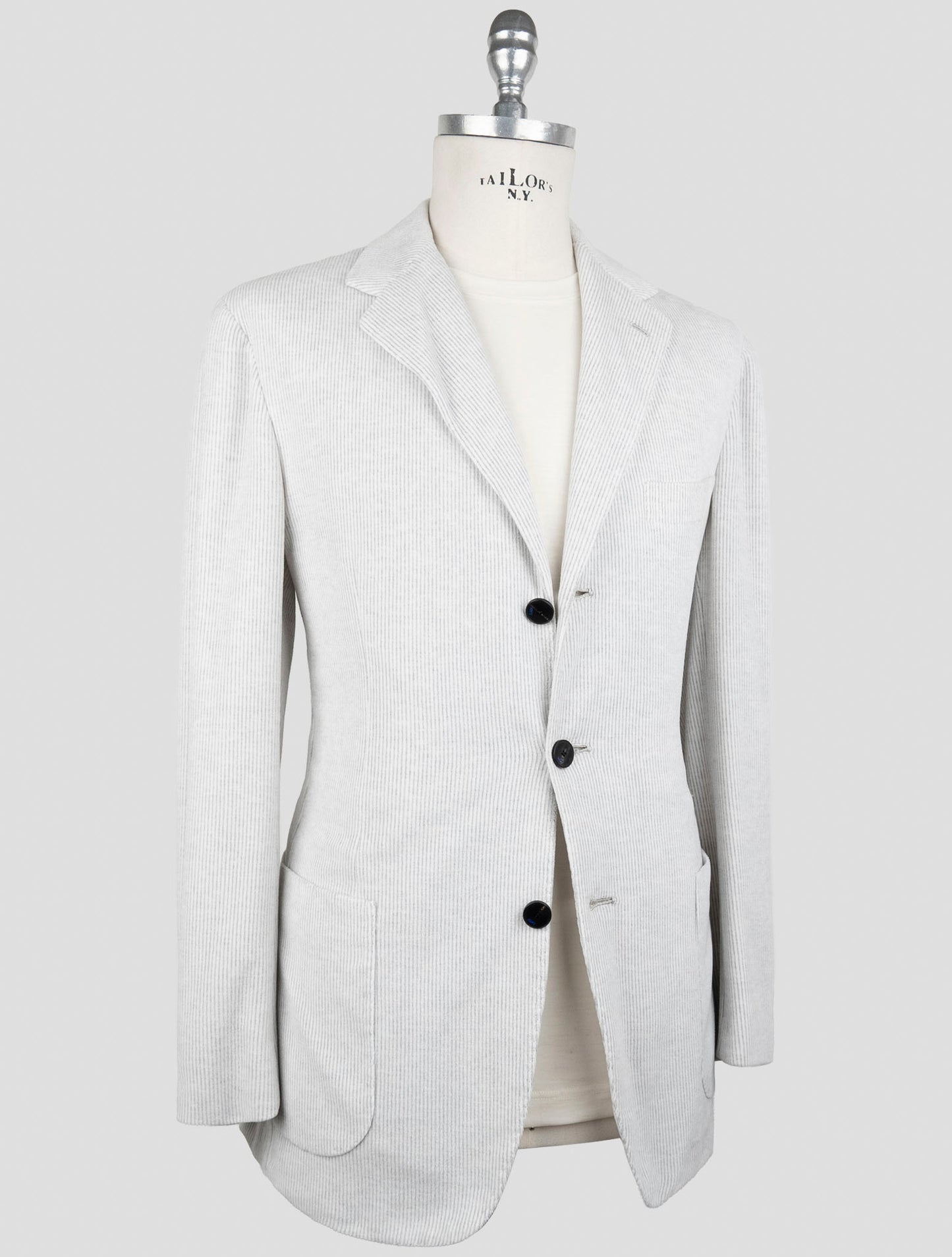 Kiton Knt Gray Cotton Pl Velvet Suit