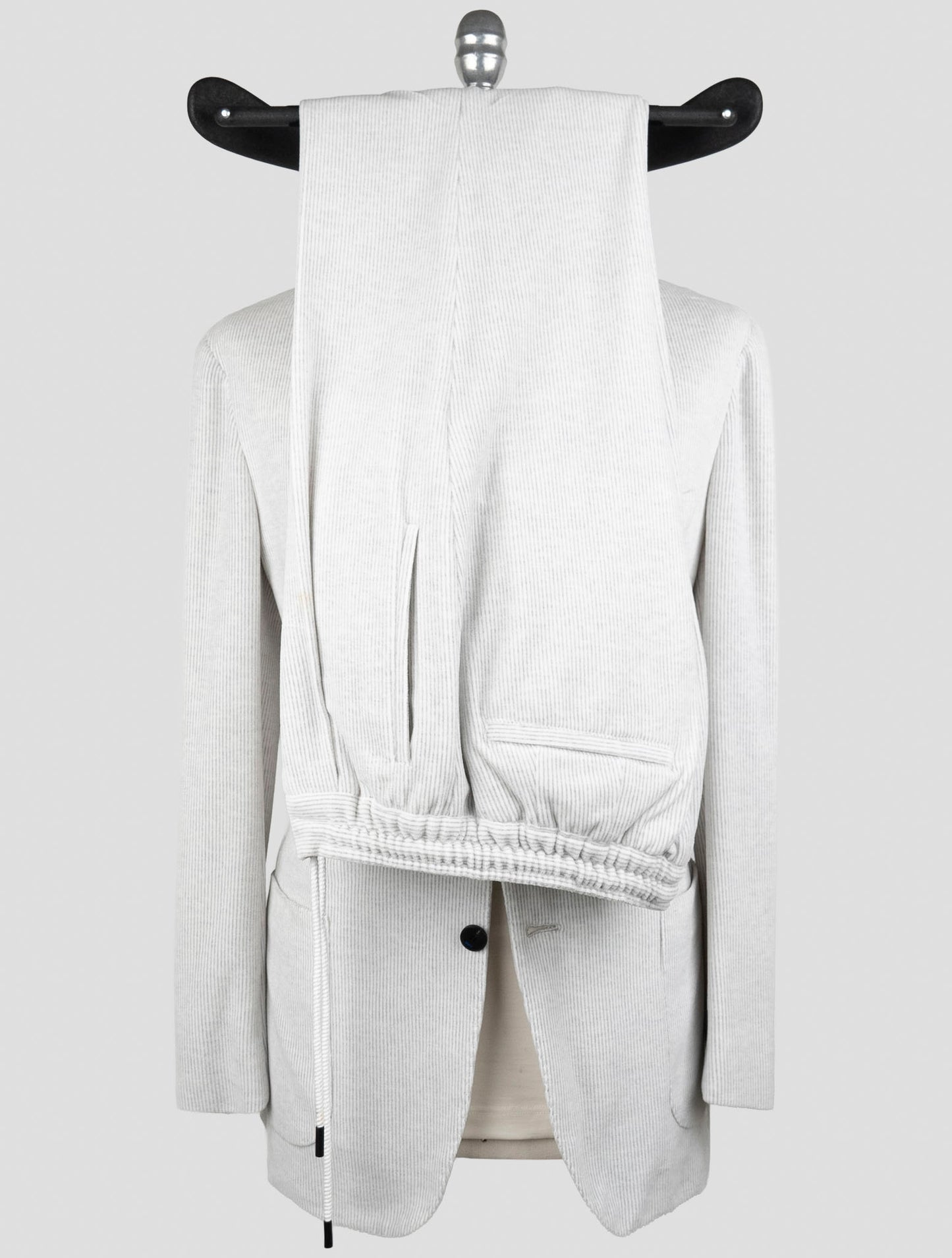 Kiton Knt Gray Cotton Pl Velvet Suit