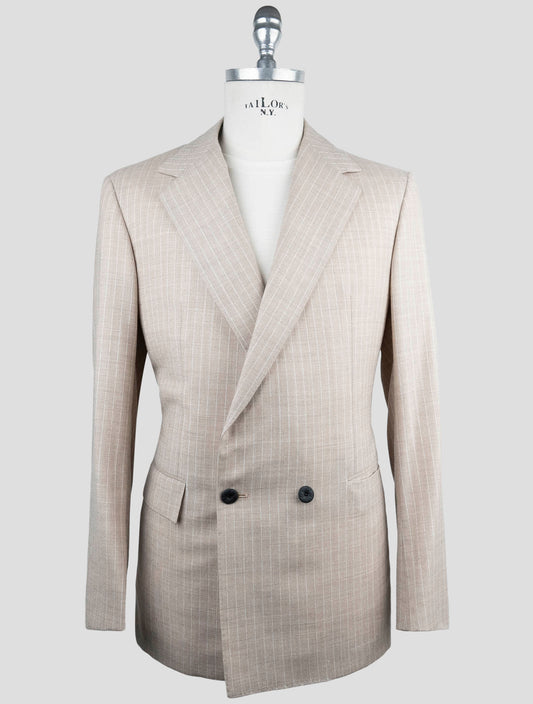 Kiton Knt Brown Virgin Wool Pa Ea Double Breasted Suit