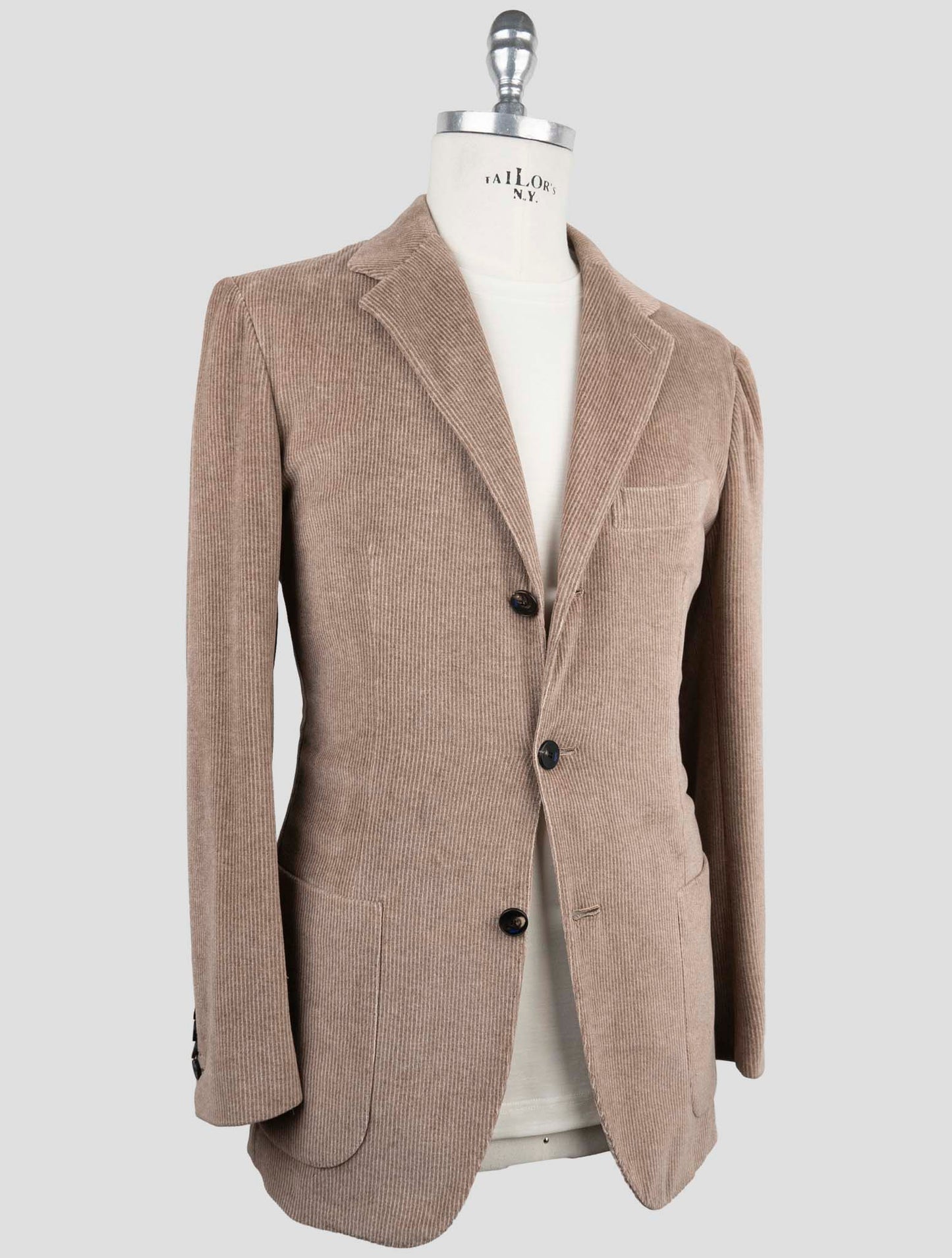 Kiton Knt Brown Cotton Pl Velvet Suit