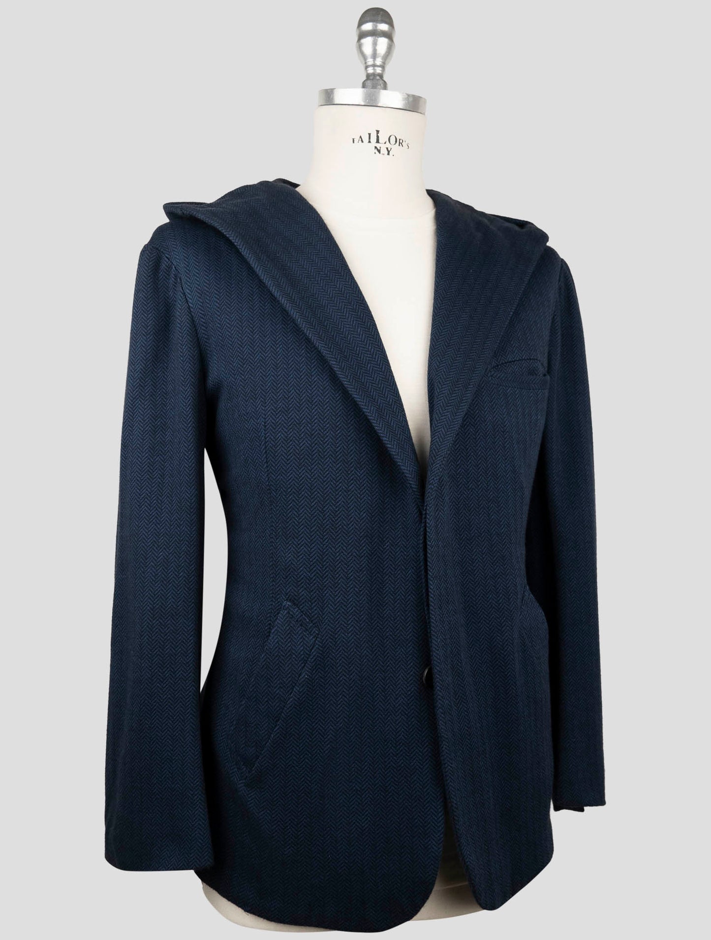 Kiton Knt Blue Cashmere Cotton Suit