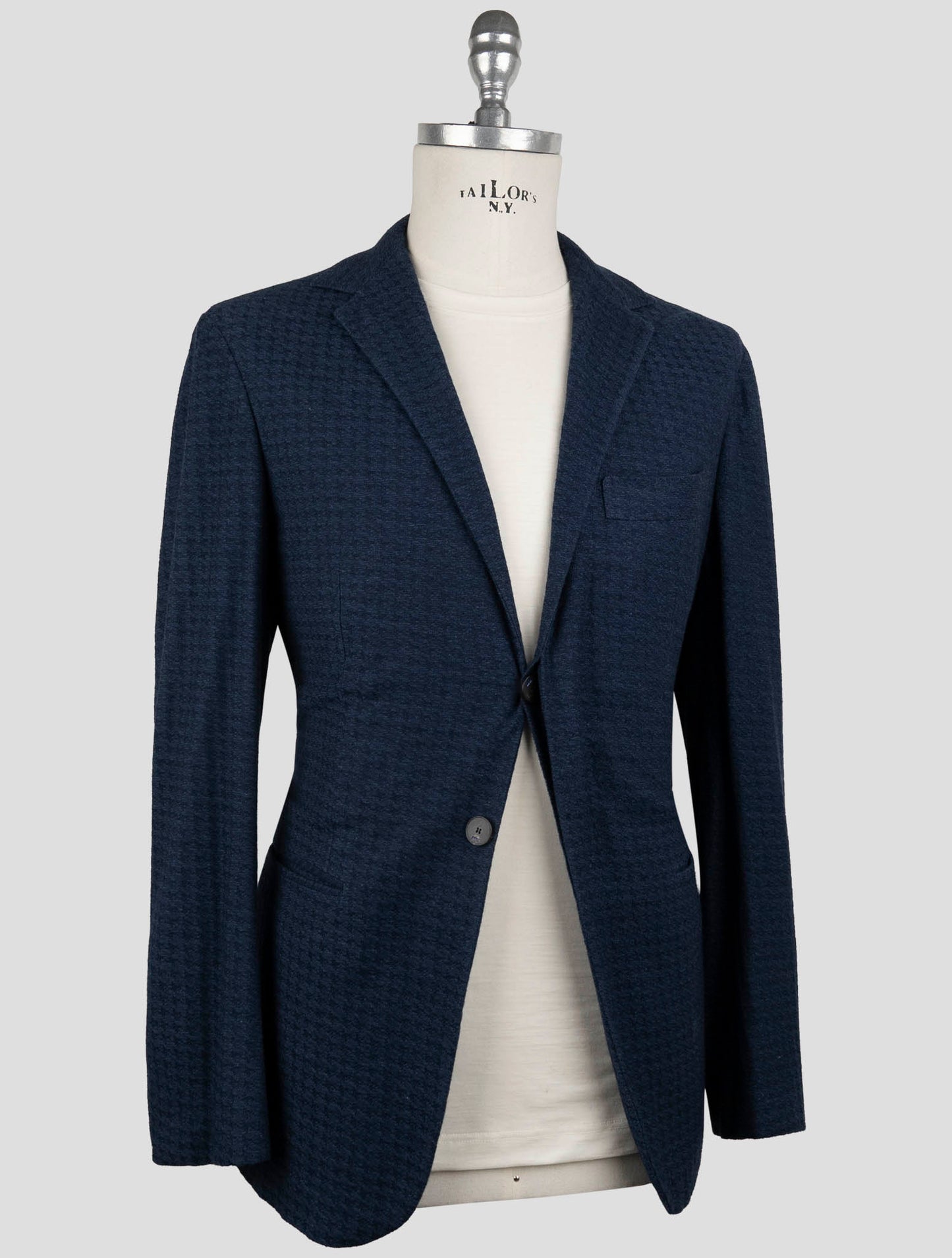 Kiton Knt Blue Cashmere Cotton Silk Suit