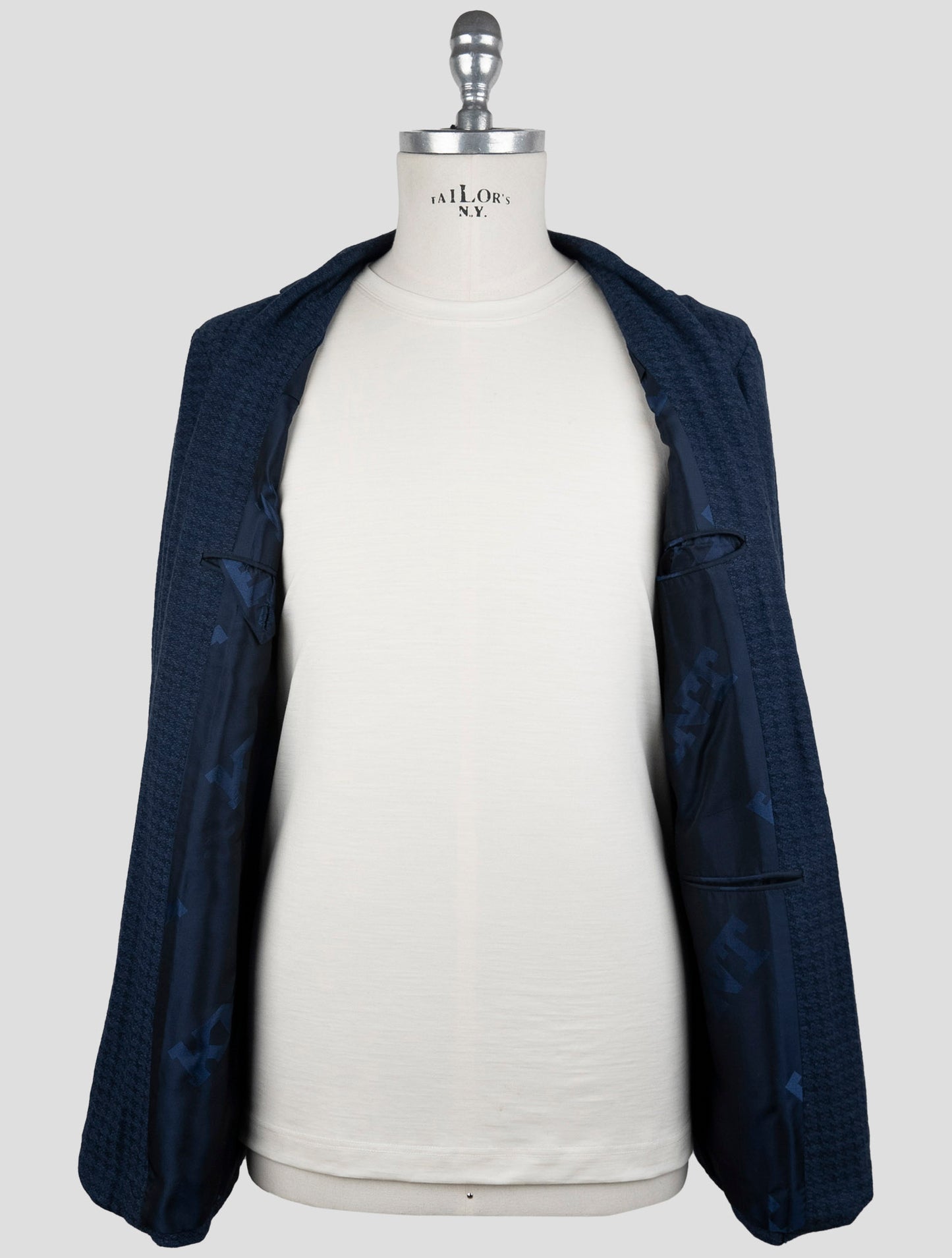 Kiton Knt Blue Cashmere Cotton Silk Suit