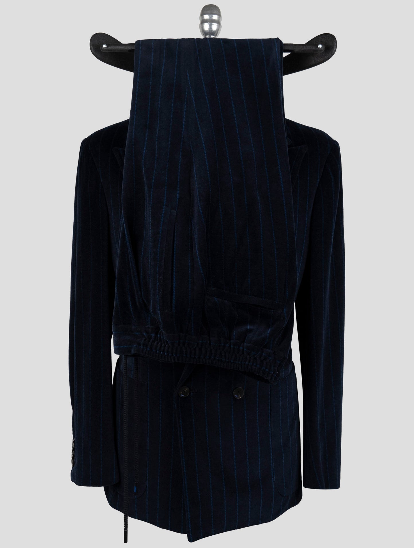 Kiton Knt Blue Cotton Pl Velvet Suit
