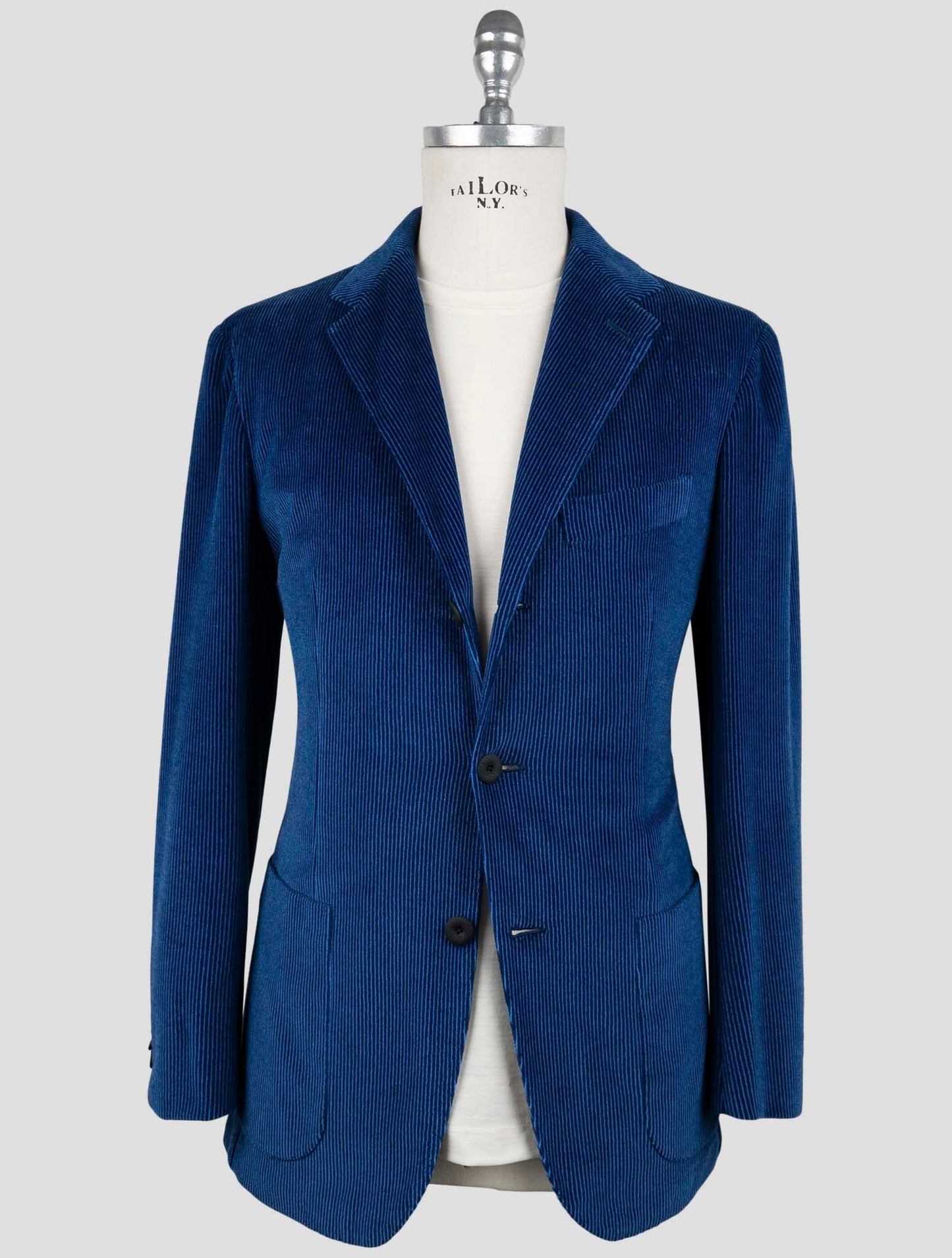 Kiton Knt Blue Cotton Pl Velvet Suit