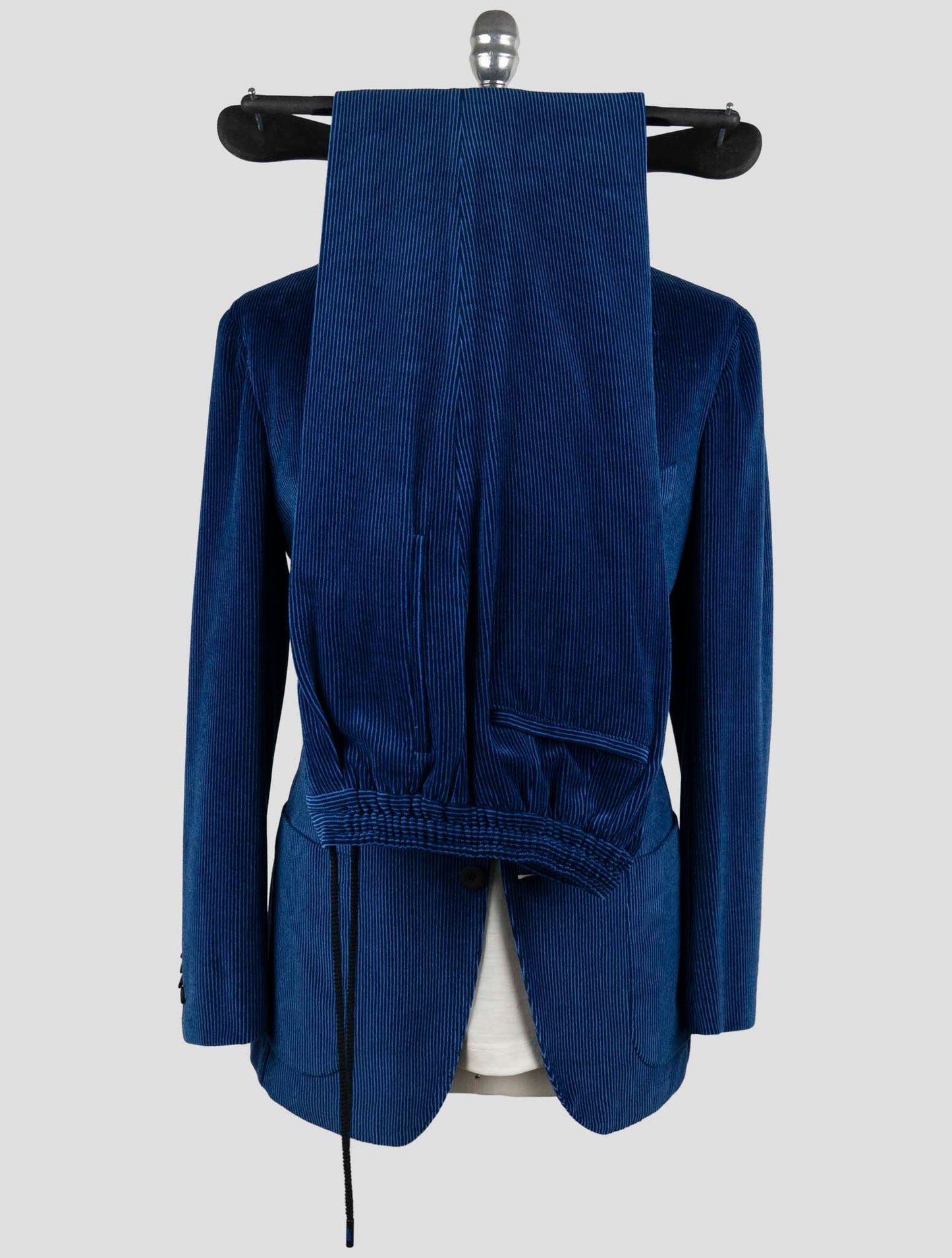 Kiton Knt Blue Cotton Pl Velvet Suit