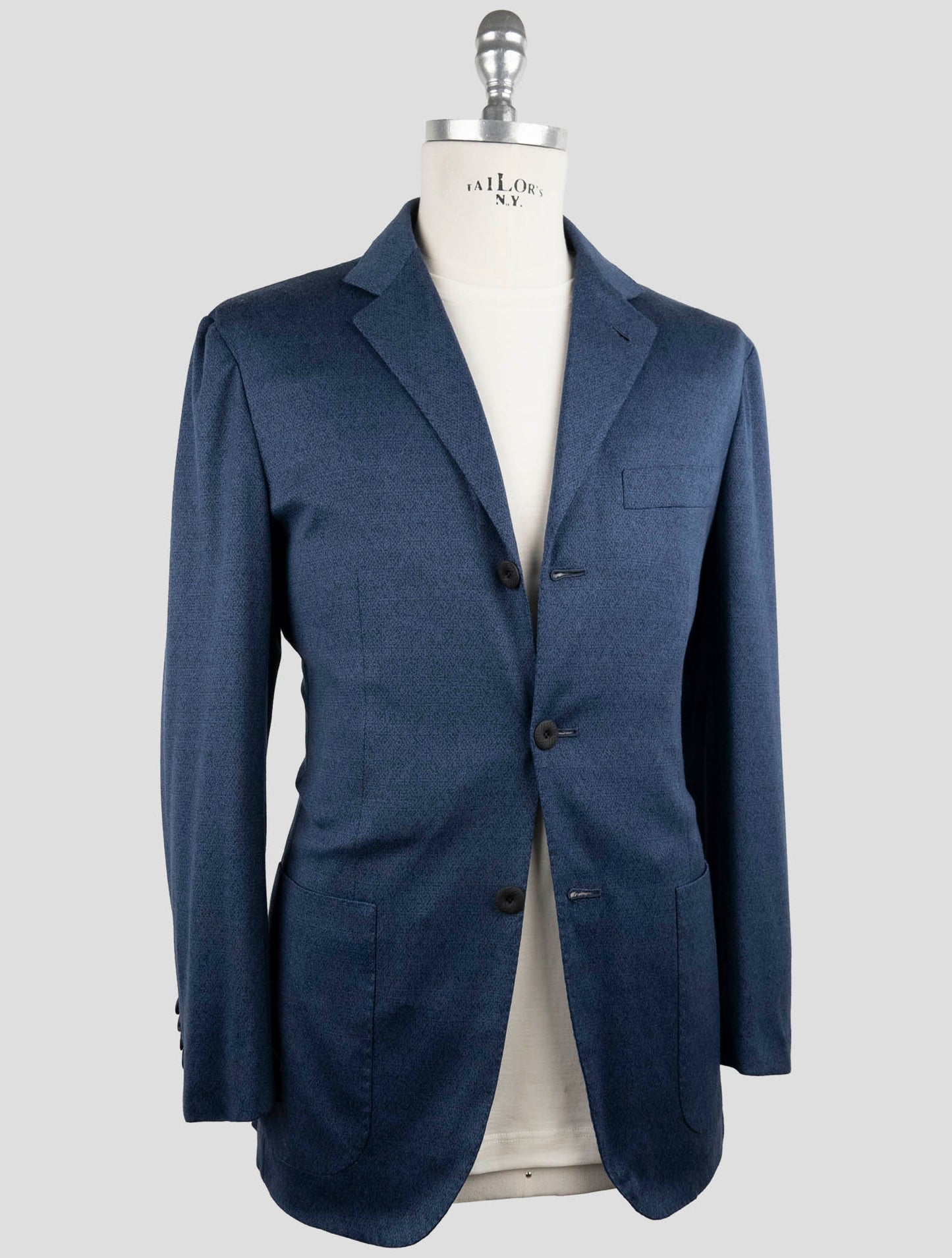 Kiton Knt Blue Wool Suit