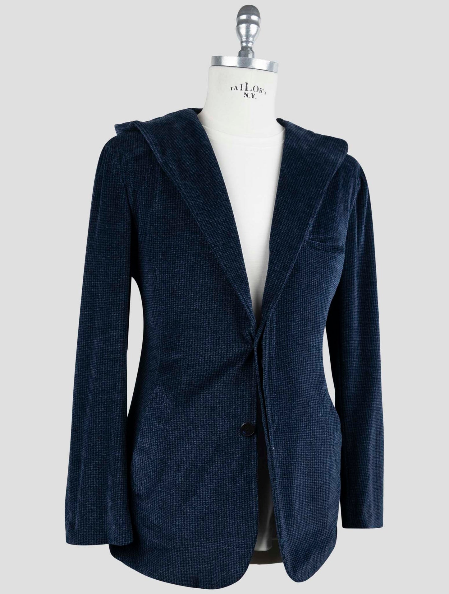 Kiton Knt Blue Cotton Pl Velvet Suit