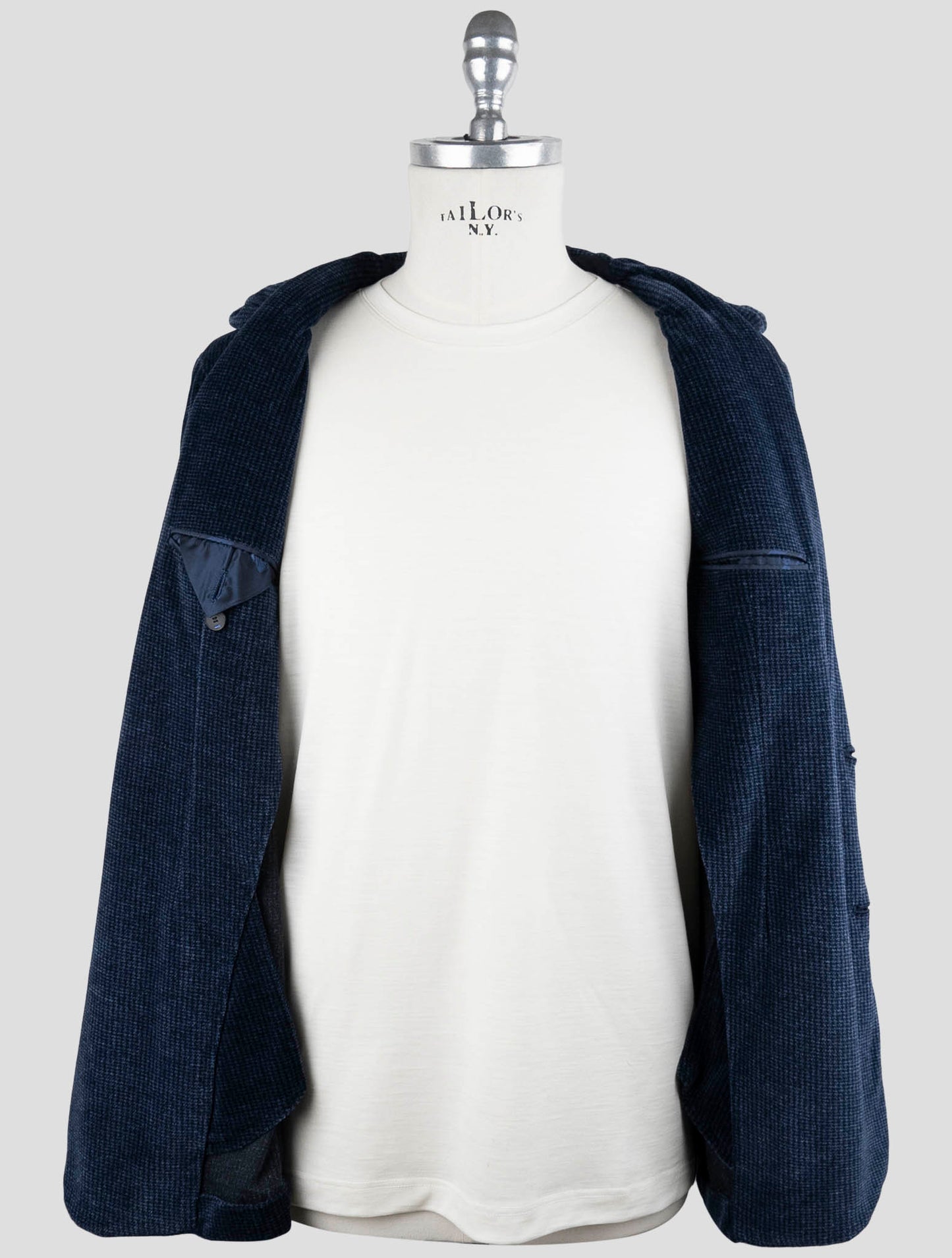 Kiton Knt Blue Cotton Pl Velvet Suit