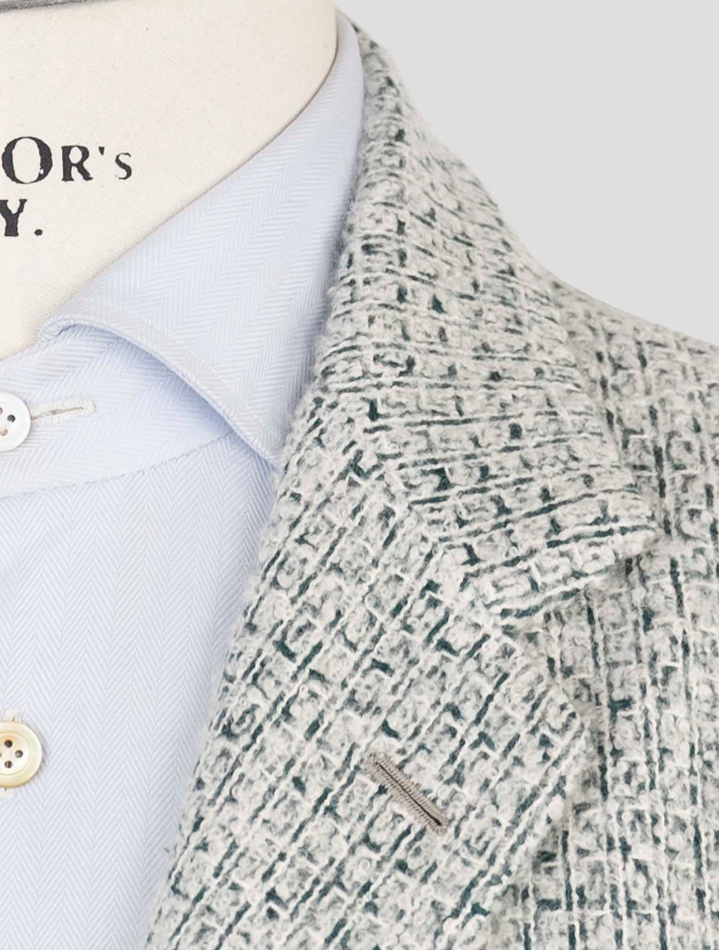 Kiton White Green Cashmere Silk Blazer
