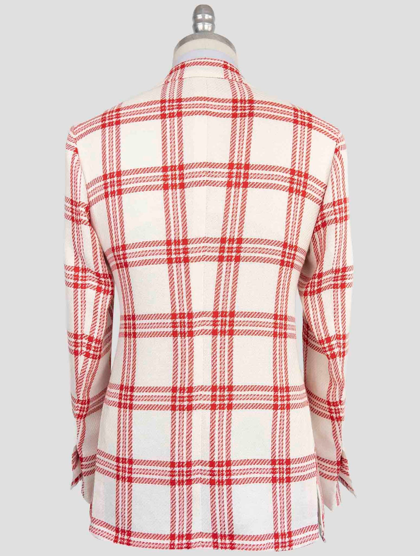 Kiton Red White Cashmere Linen Blazer