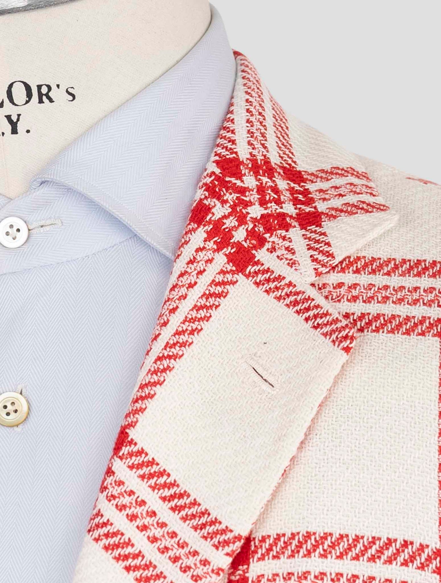 Kiton Red White Cashmere Linen Blazer