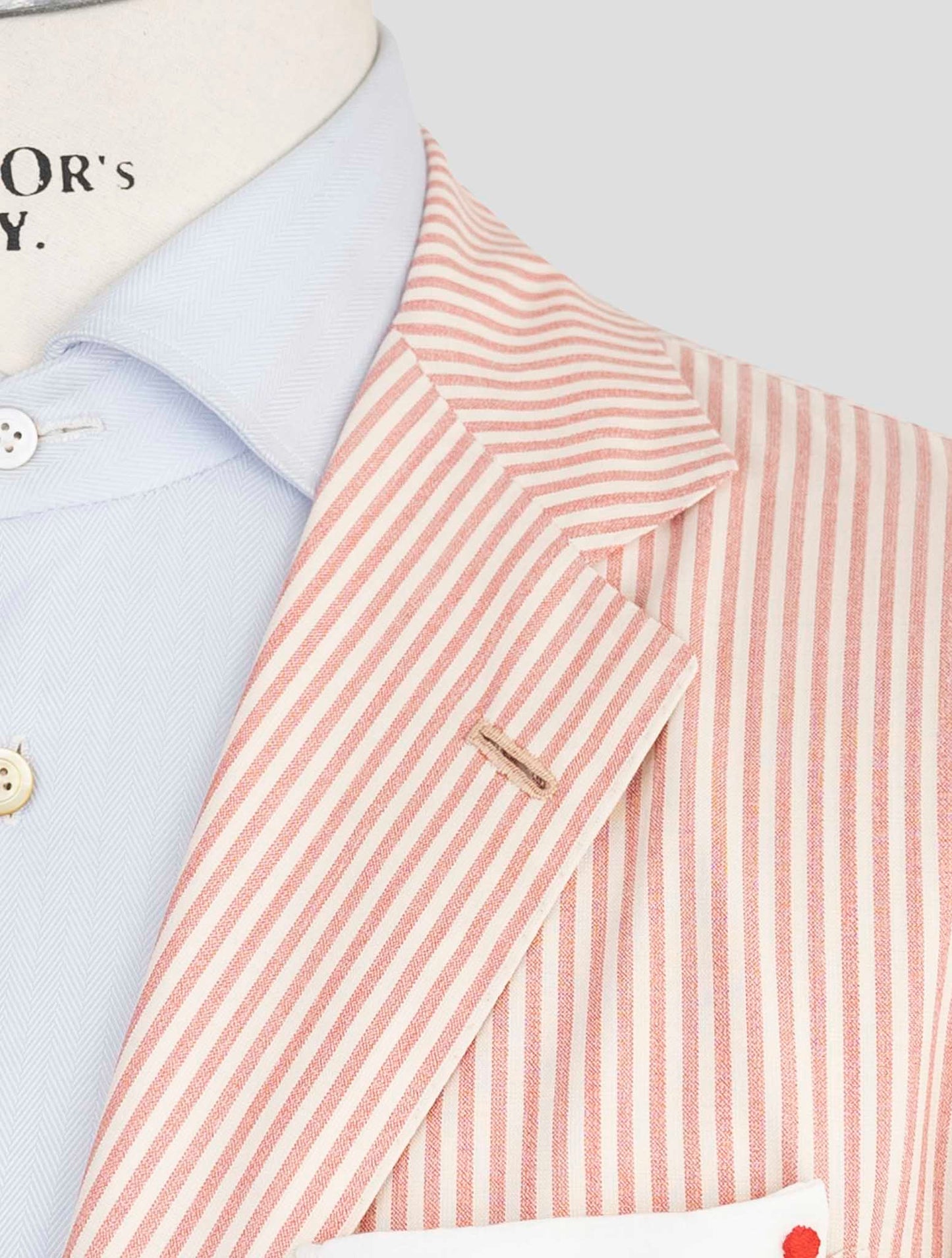 Kiton Pink White Cashmere Silk Lienn Blazer