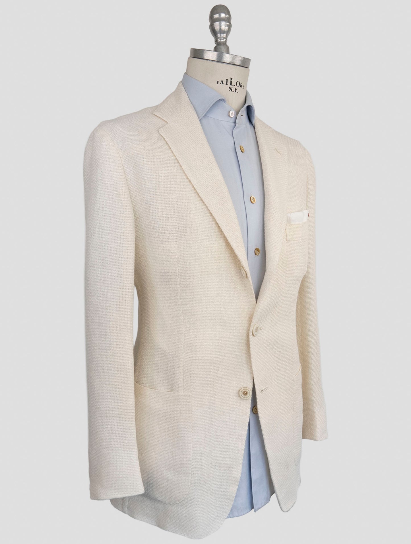 Kiton Brown Linen Cashmere Silk Blazer