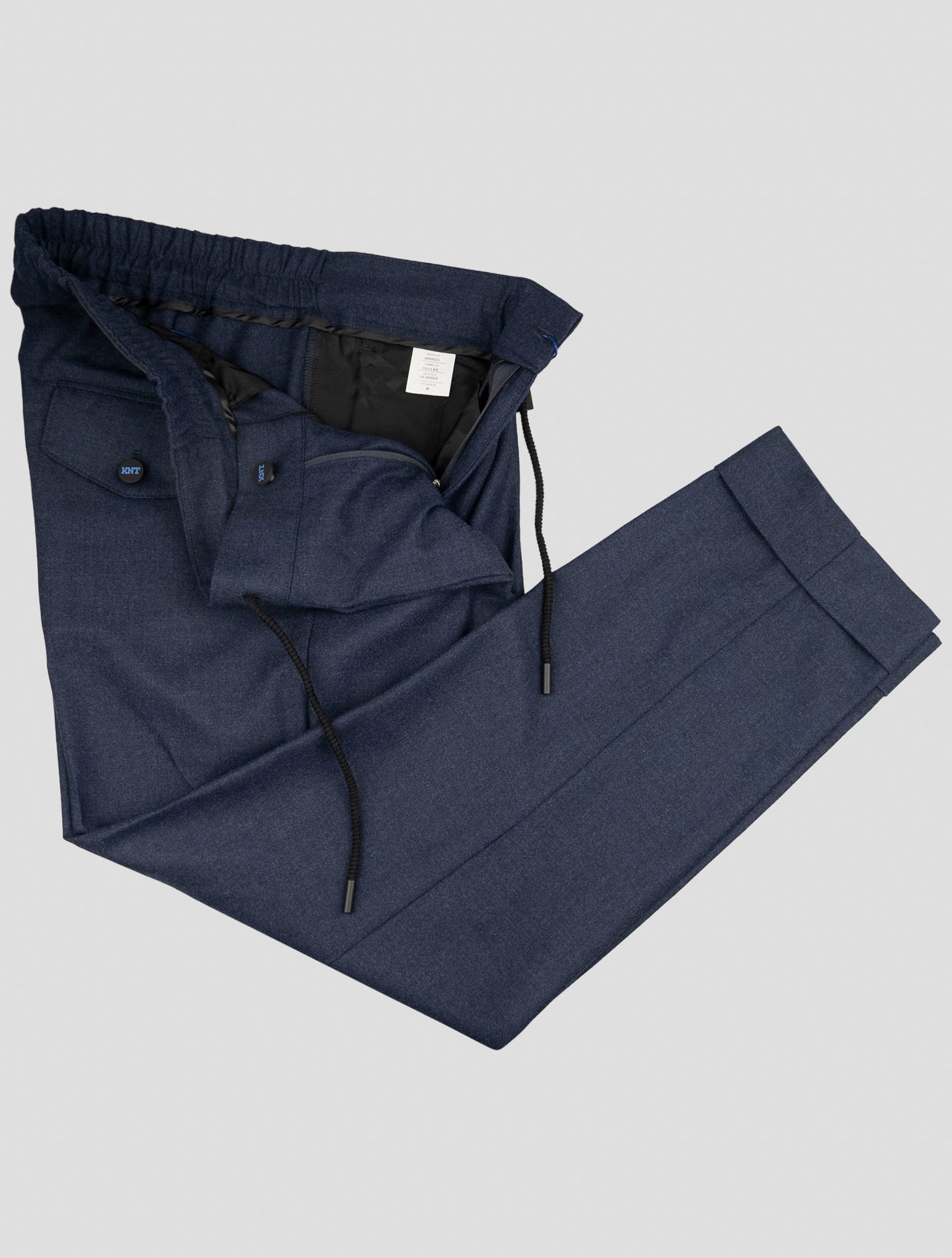 kiton Knt Blue Virgin Wool Ea Pant