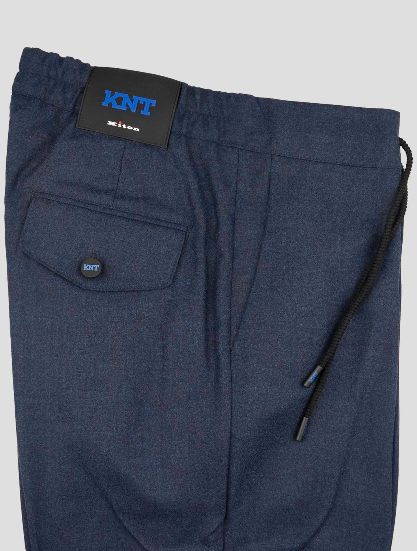 kiton Knt Blue Virgin Wool Ea Pant