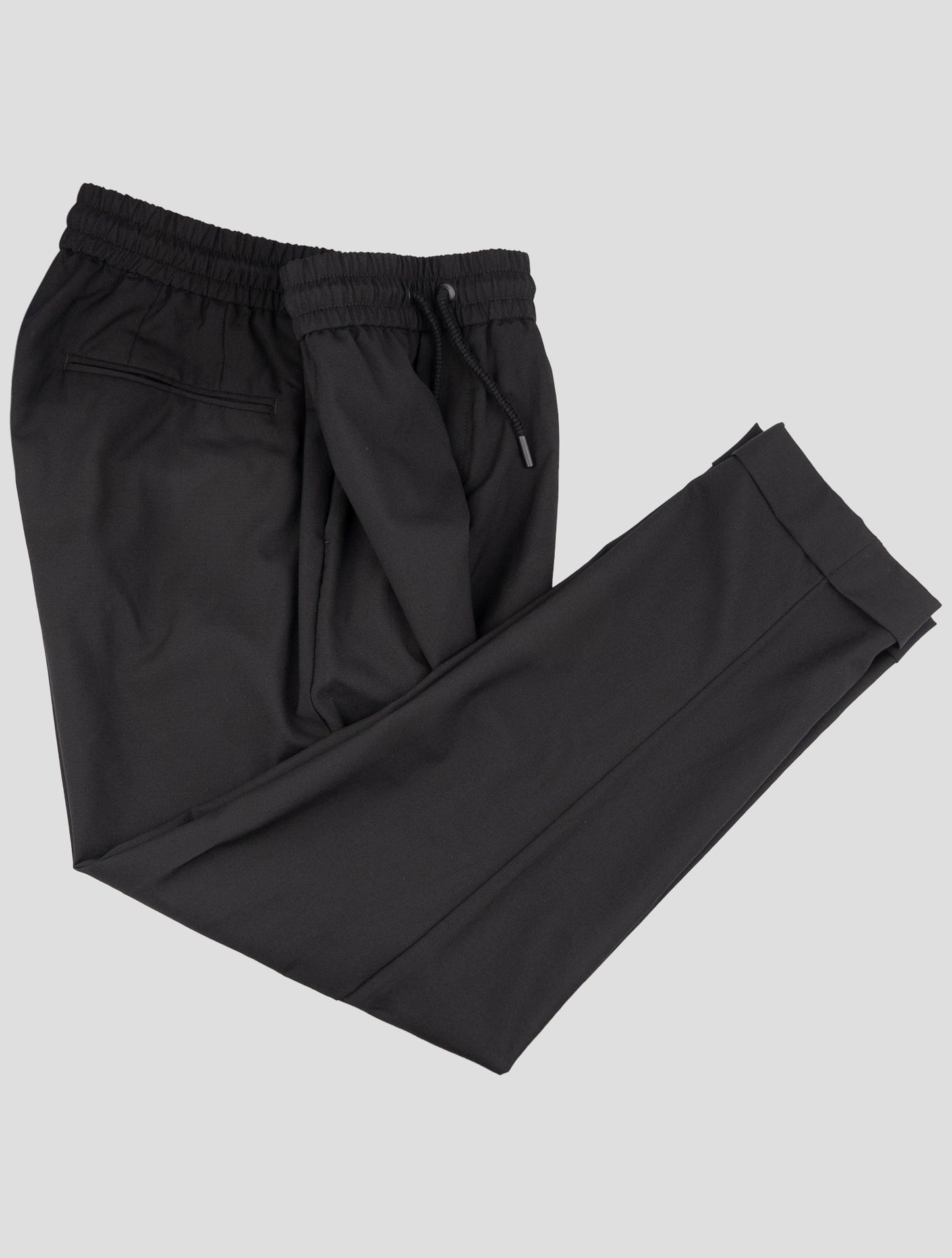 kiton Knt Black Virgin Wool Pant